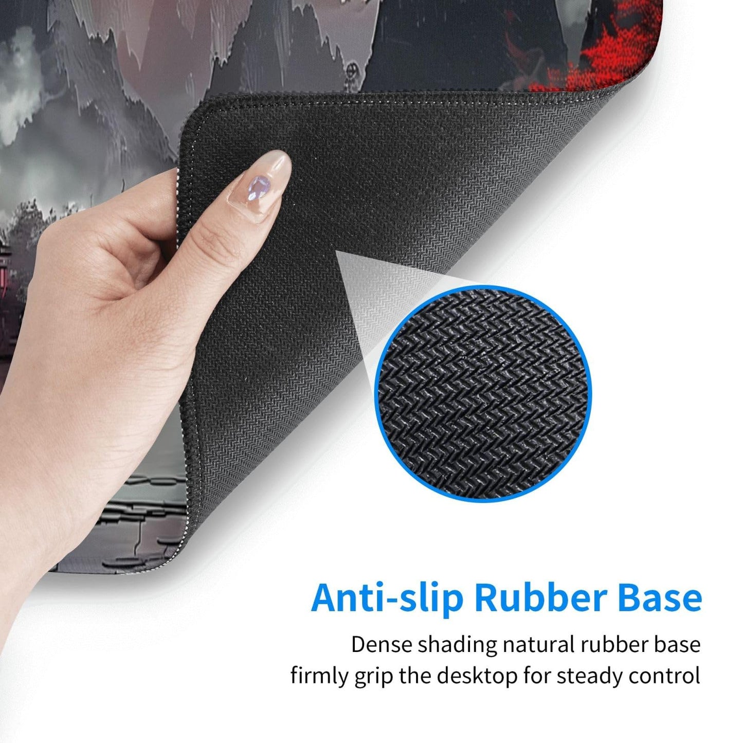 Japanese Mouse Pad, Large Japanese Desk Mat, XL Anime Gaming Keyboard Mat, Non-Slip Rubber Base, Big Extended Desk Protector for Home Office, 31.5”x11.8”