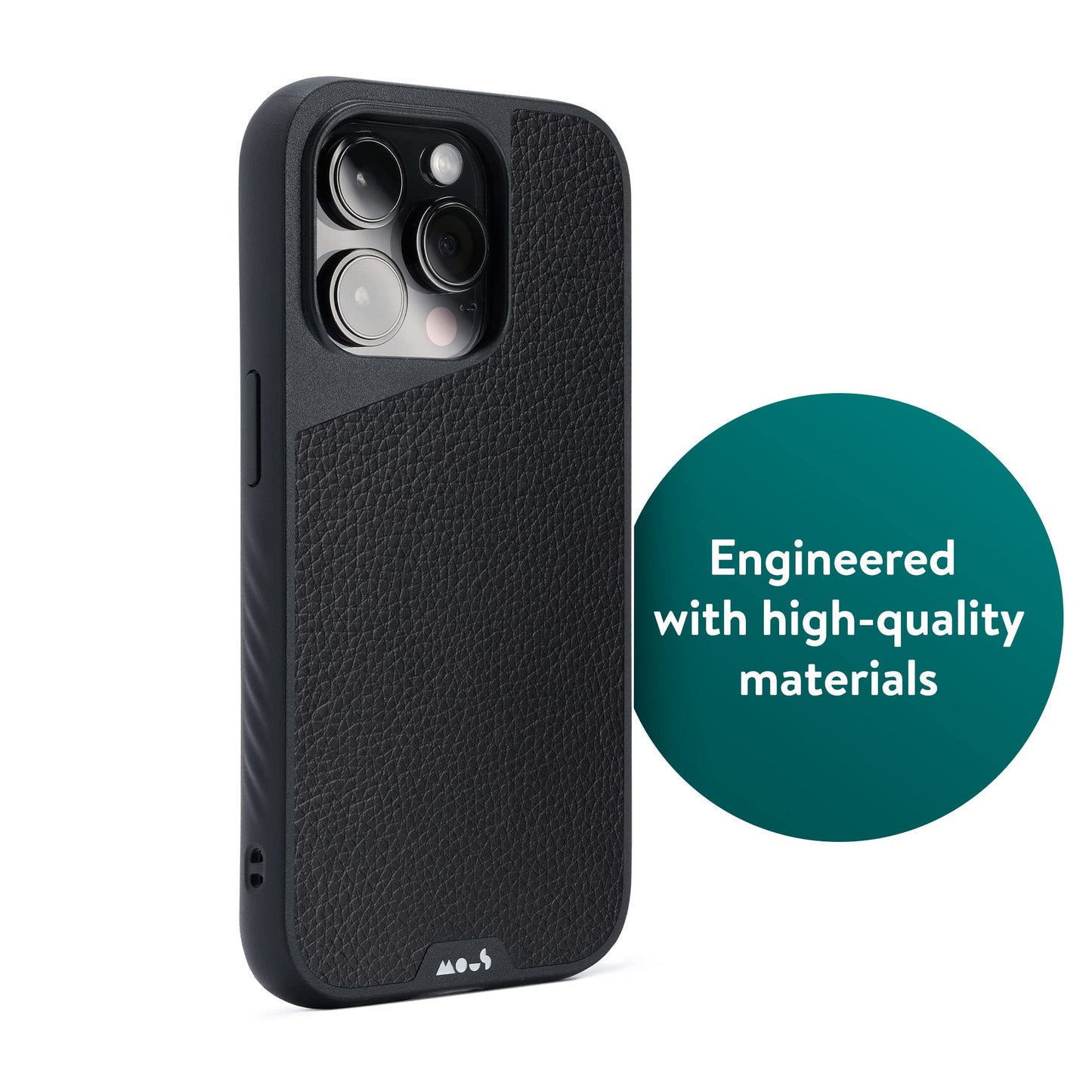 Mous - Case for iPhone 14 - Black Leather - Limitless 5.0 - Protective iPhone 14 Case MagSafe Compatible - Shockproof Phone Cover