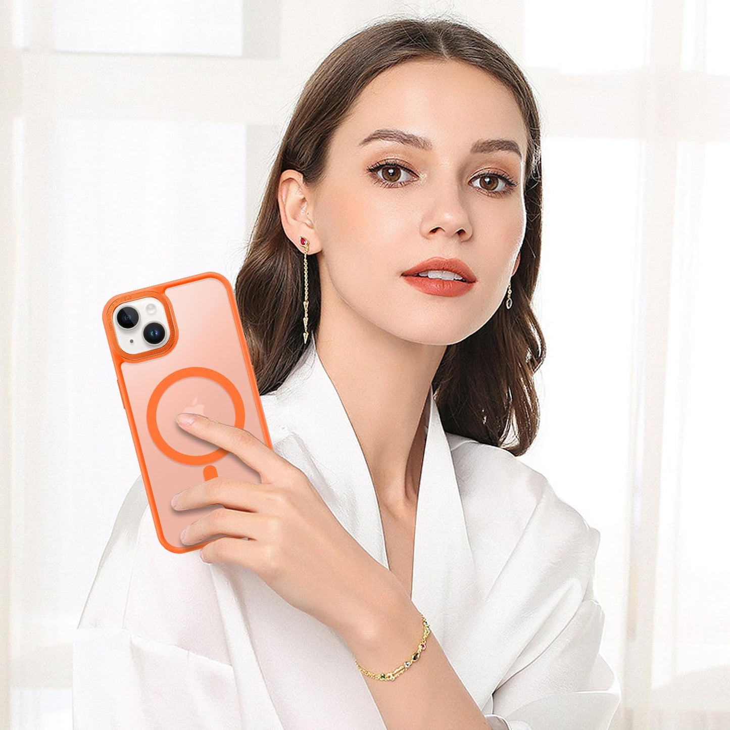 BENTOBEN Magnetic for iPhone 13 Case & iPhone 14 Case [Compatible with Magsafe] Translucent Matte Phone Case iPhone 13/14 Slim Fit Shockproof Women Men Protective Cover for iPhone 13/14 6.1", Hot Pink