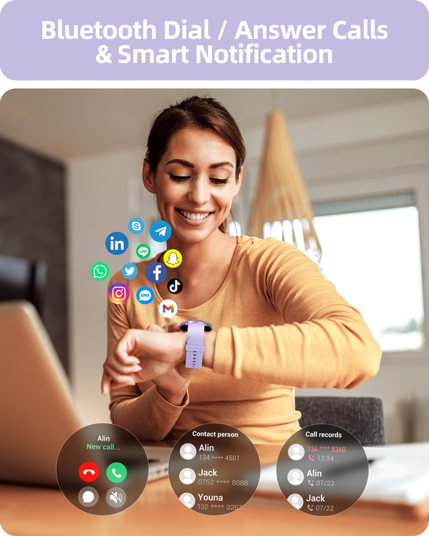 Parsonver Smart Watch for Men Women(Answer/Make Calls), HD Screen Fitness Tracker IP68 Waterproof 100+ Sport Modes, Heart Rate Sleep Monitor, Pedometer, Smartwatch for Android Phones/iPhone Compatible