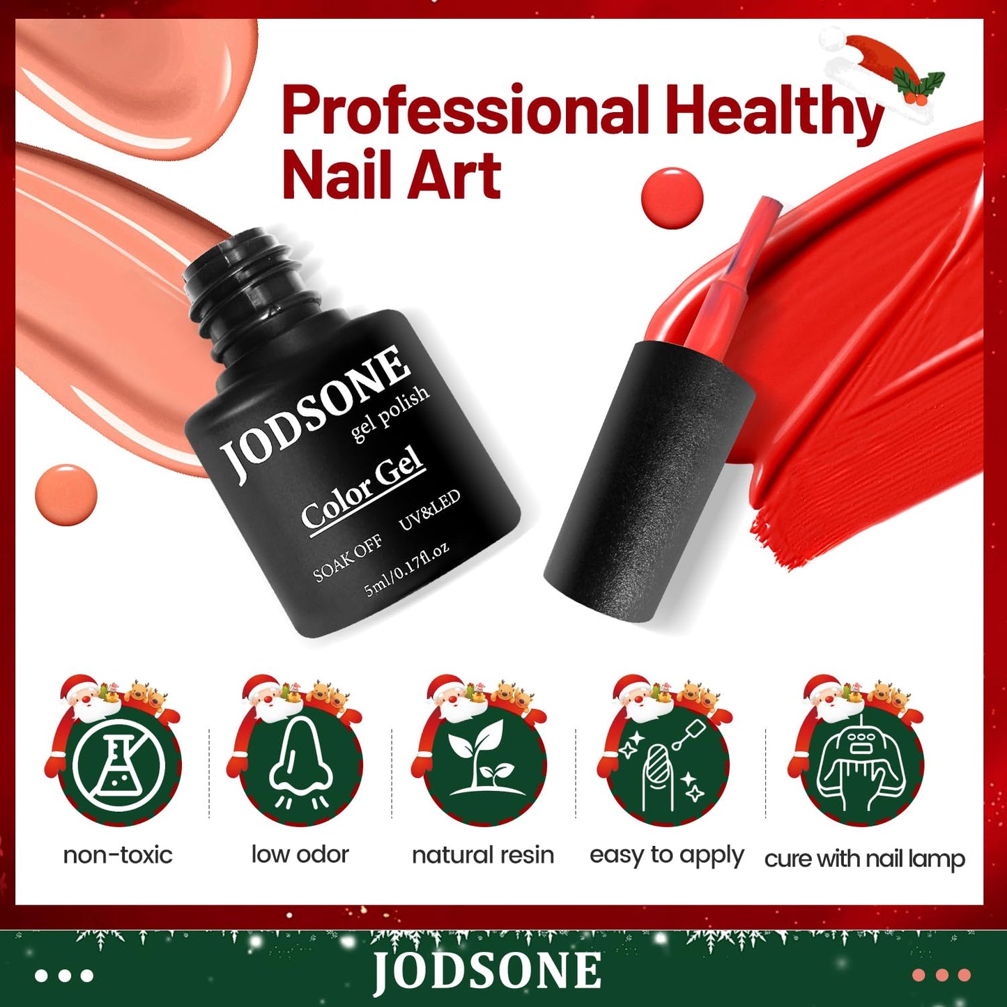 JODSONE 23 PCS Gel Nail Polish Kit with U V Light Popular Color with Durable Base Coat Matte Glossy Top Coat