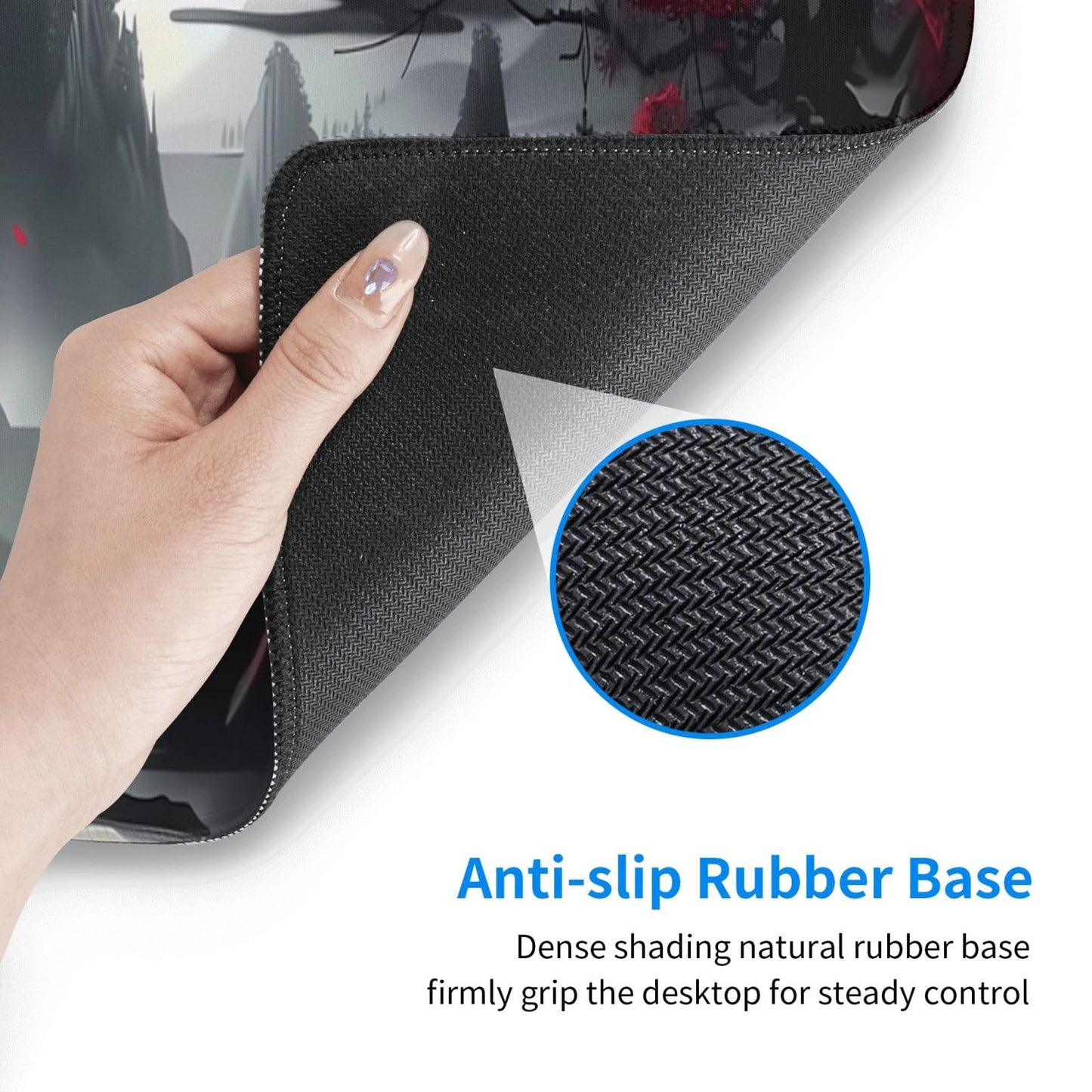 Japanese Mouse Pad, Large Japanese Desk Mat, XL Anime Gaming Keyboard Mat, Non-Slip Rubber Base, Big Extended Desk Protector for Home Office, 31.5”x11.8”