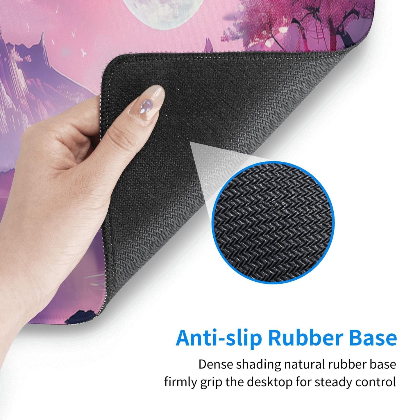 Japanese Mouse Pad, Large Japanese Desk Mat, XL Anime Gaming Keyboard Mat, Non-Slip Rubber Base, Big Extended Desk Protector for Home Office, 31.5”x11.8”