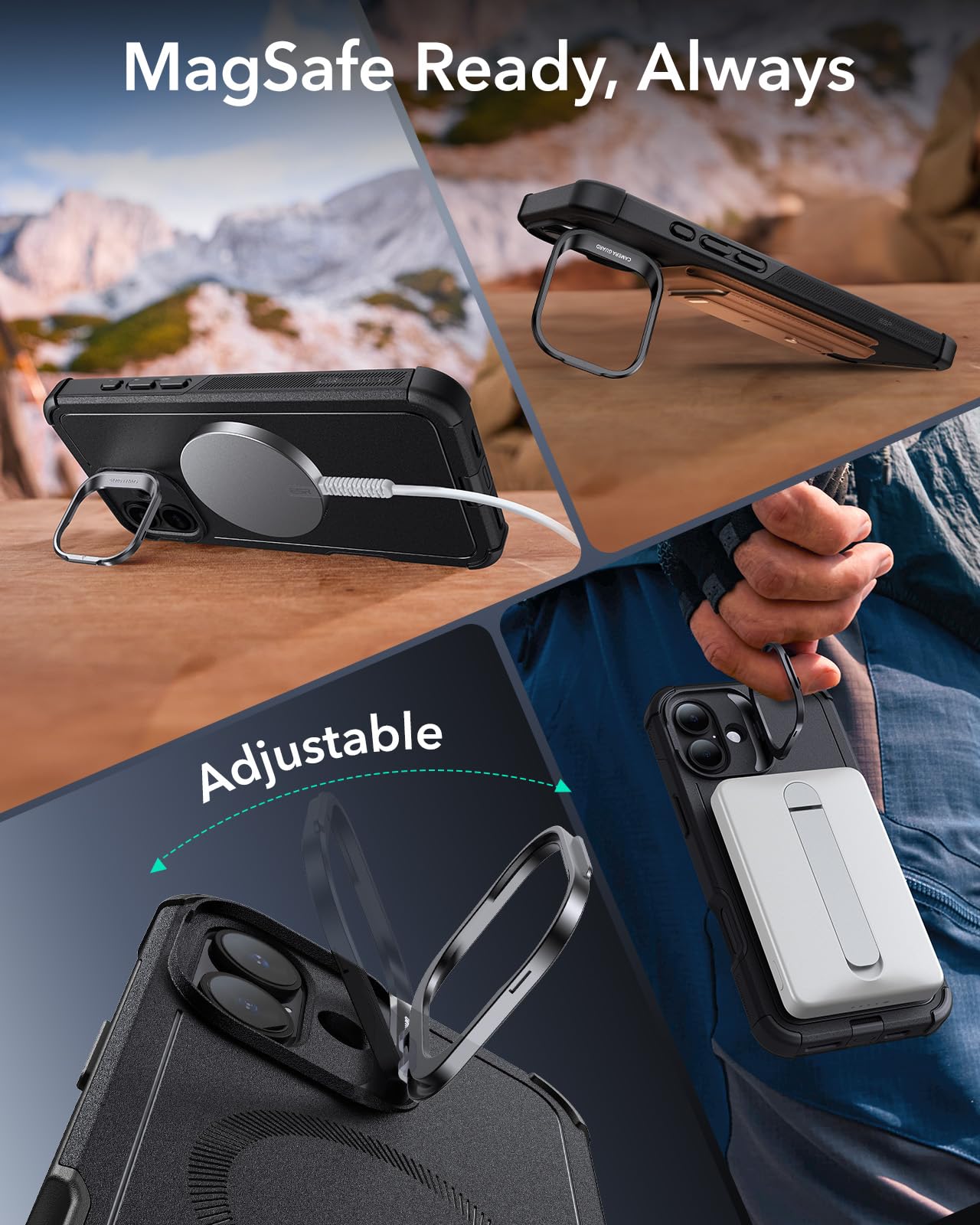 ESR Air Armor Case, Compatible with iPhone 13 Pro Max Case, Military-Grade Drop Protection, Shock-Absorbing Corners, Yellowing-Resistant Hard Back, Scratch Resistant, Clear