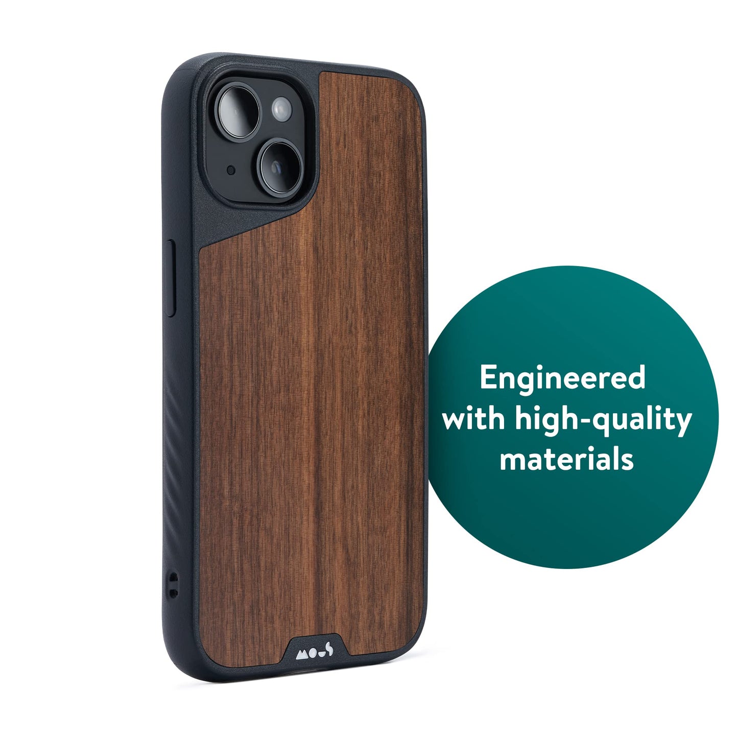 Mous - Case for iPhone 14 - Black Leather - Limitless 5.0 - Protective iPhone 14 Case MagSafe Compatible - Shockproof Phone Cover