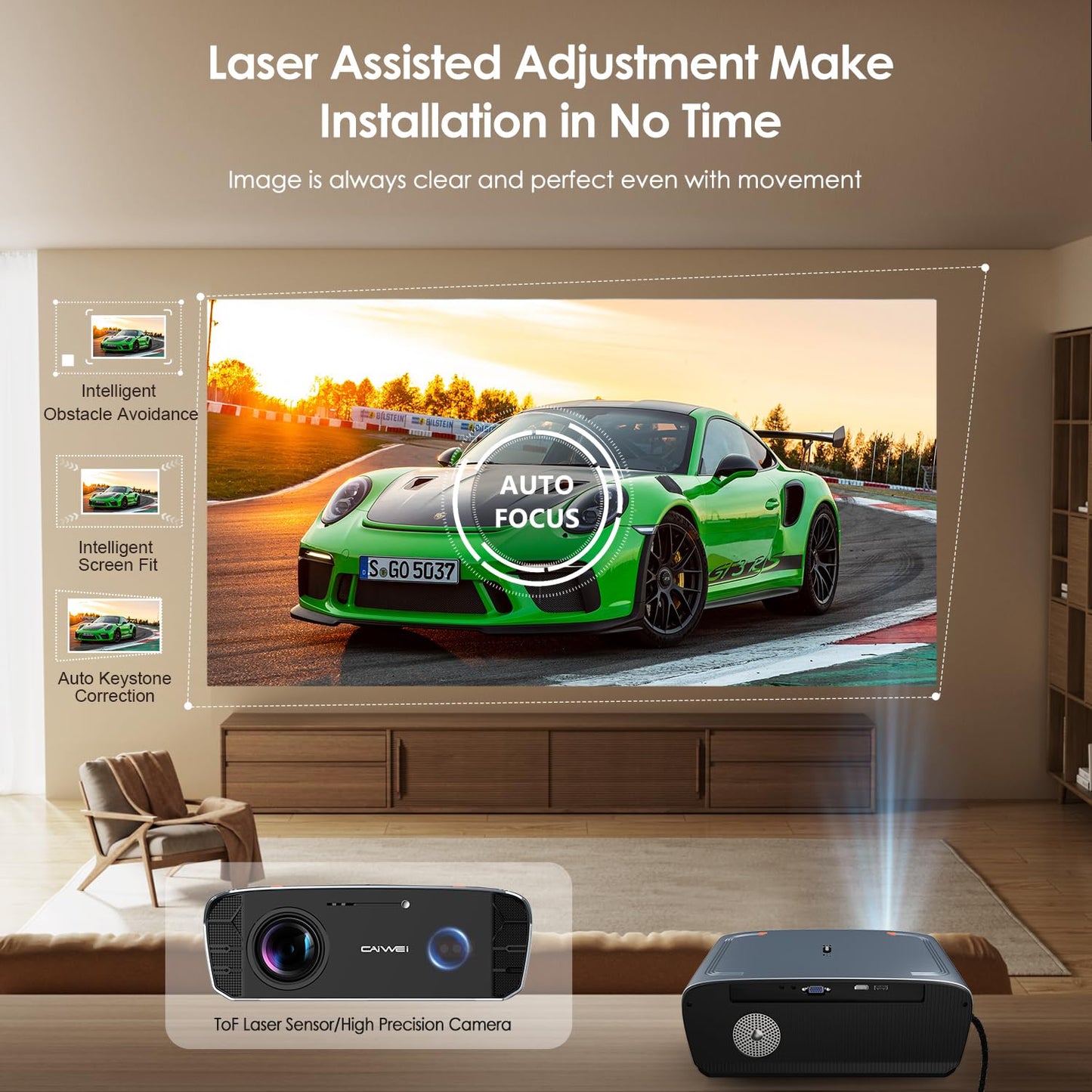 Smart 4K Projector 1400ANSI Daytime Viewing,High Brightness Movie Projetcor with WIFI6 Bluetooth NFC Casting for 300Inch Display 5G Home Theater Outdoor Projector with Netflix Disney+ Youtube Apps