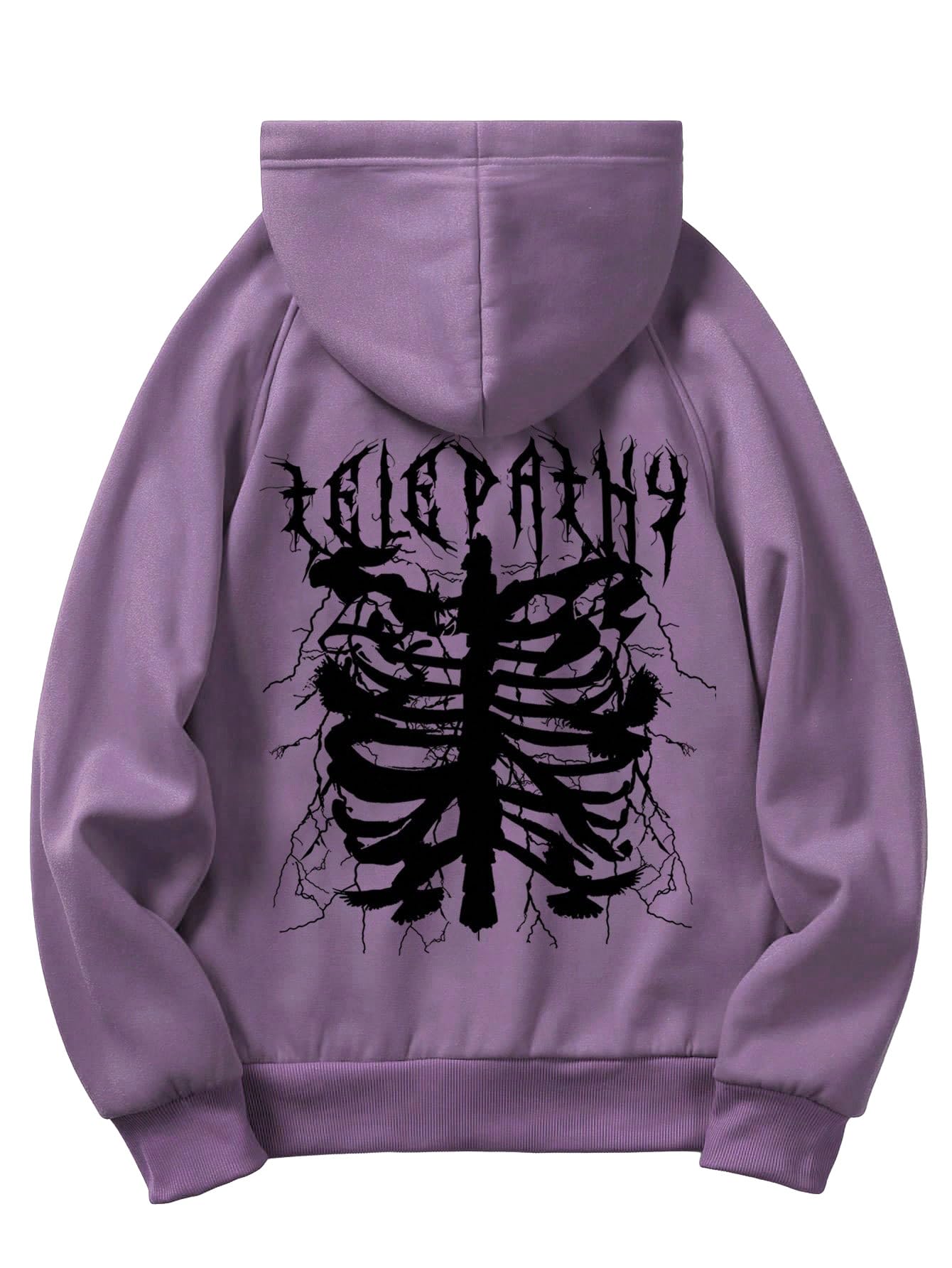 Floerns Men's Graphic Print Long Sleeve Drawstring Hoodie Pullover Sweatshirt