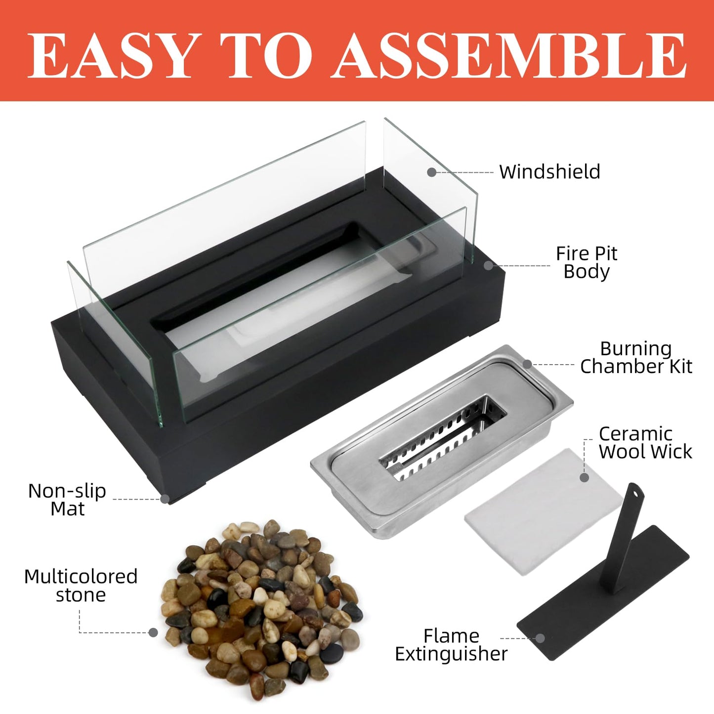 2024 New Tabletop Fire Pit,Woodgrain Portable Table Top Firepit Outdoor Indoor Table top Fireplace Smores Maker for Family Dinner Party Patio Balcony Backyard Housewarming Table Decor