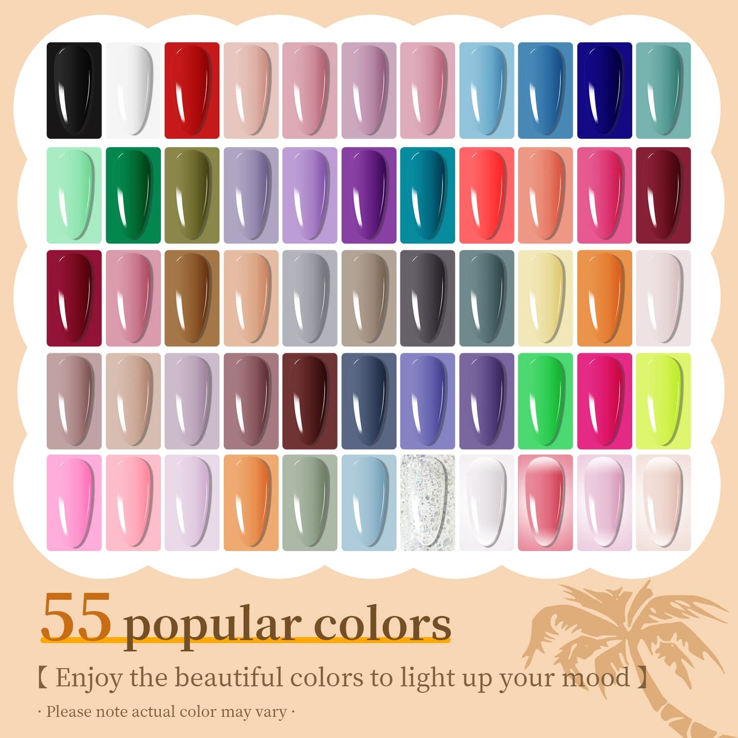 JODSONE 23 PCS Gel Nail Polish Kit with U V Light Popular Color with Durable Base Coat Matte Glossy Top Coat