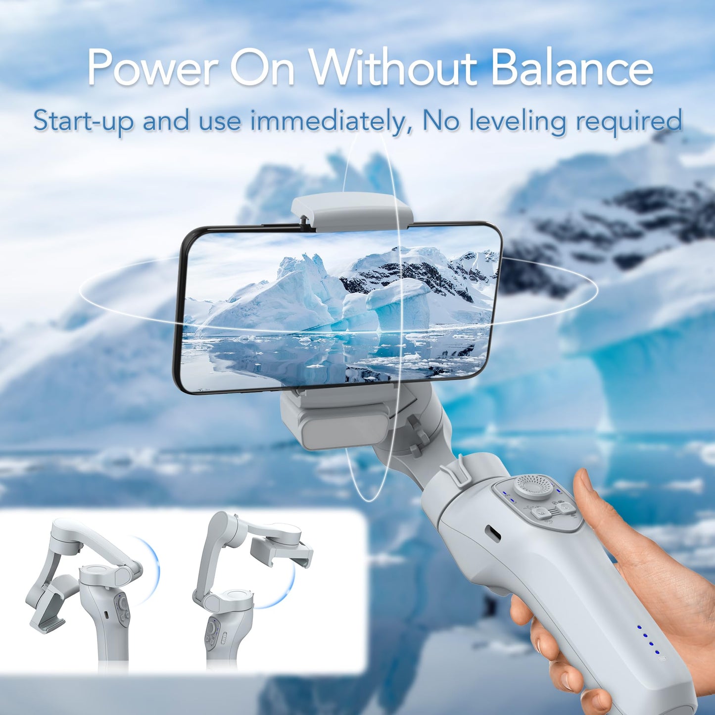 3-Axis Phone Gimbal with Magnetic AI Active Tracker,Gimbal Stabilizer for Smartphone with Fill Light,Phone Stabilizer for Video Recording,Gimbal for Android&iPhone,TikTok YouTube Vlogging Kit