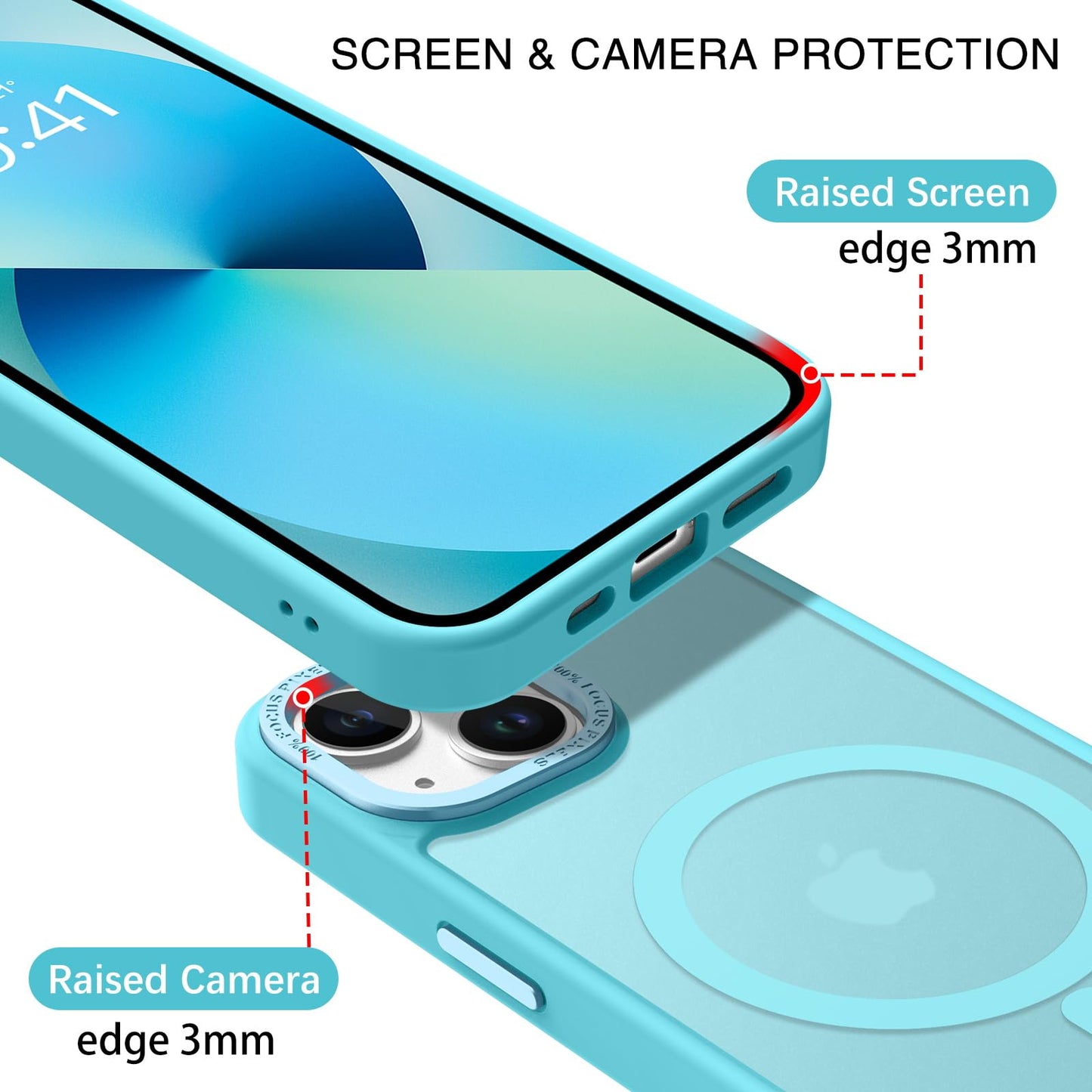 BENTOBEN Magnetic for iPhone 13 Case & iPhone 14 Case [Compatible with Magsafe] Translucent Matte Phone Case iPhone 13/14 Slim Fit Shockproof Women Men Protective Cover for iPhone 13/14 6.1", Hot Pink