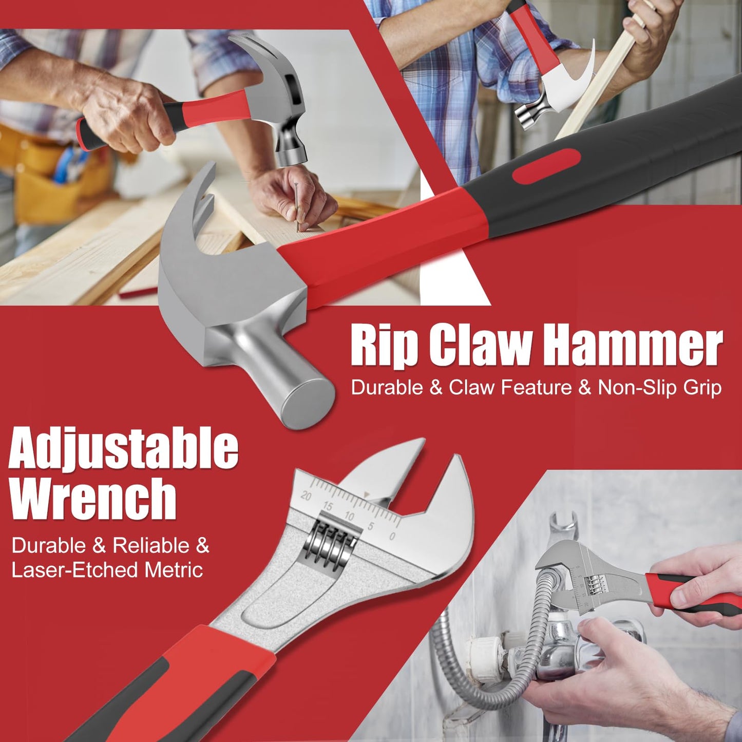 Sundpey Home Tool Kit 257-PCs - Household Basic Repair Tool Set for Men Women - General Hand Mechanic's Tool Set & Screwdriver Set & Wrench Set & Socket & Portable Tool Box Storage Case Blue