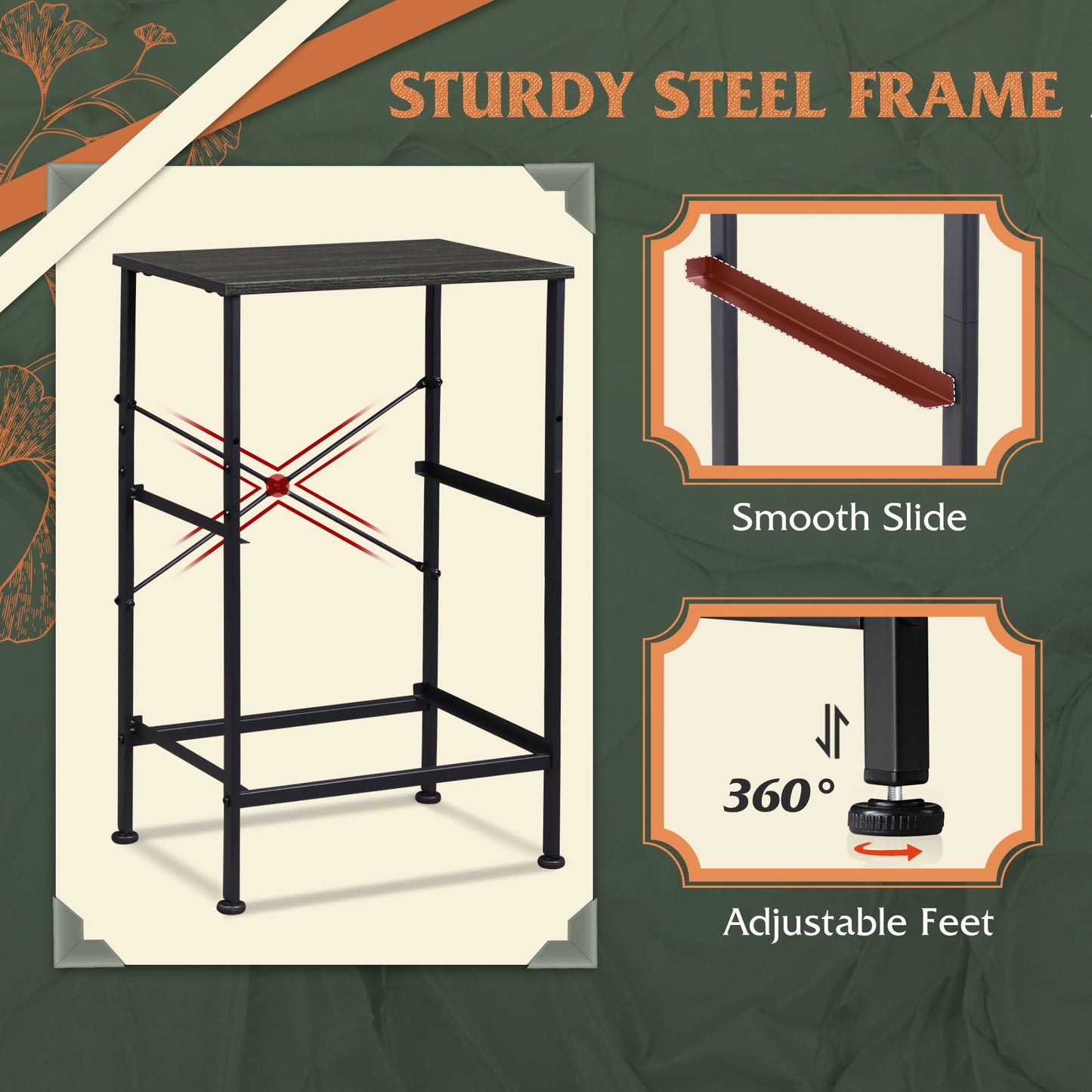 WLIVE Nightstand, 2 Drawer Dresser for Bedroom, Small Dresser with 2 Drawers, Bedside Furniture, Night Stand, End Table with Fabric Bins for Bedroom, Closet, Entryway, College Dorm, Dark Grey