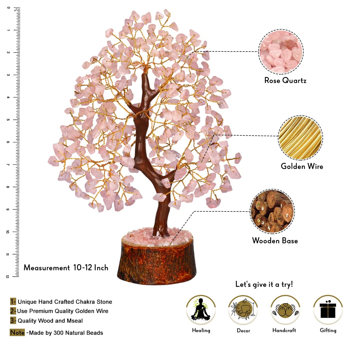 Seven Chakra Tree - Crystal Tree for Postive Energy - 7 Chakra Tree Of Life - Chakra Tree - Feng Shui Energy Crystals - Gemstone Tree - Fengshui Decor - Crystal Gifts - Housewarming Gift for Women