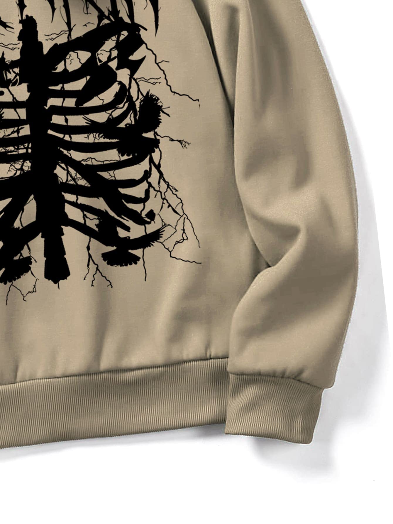 Floerns Men's Graphic Print Long Sleeve Drawstring Hoodie Pullover Sweatshirt