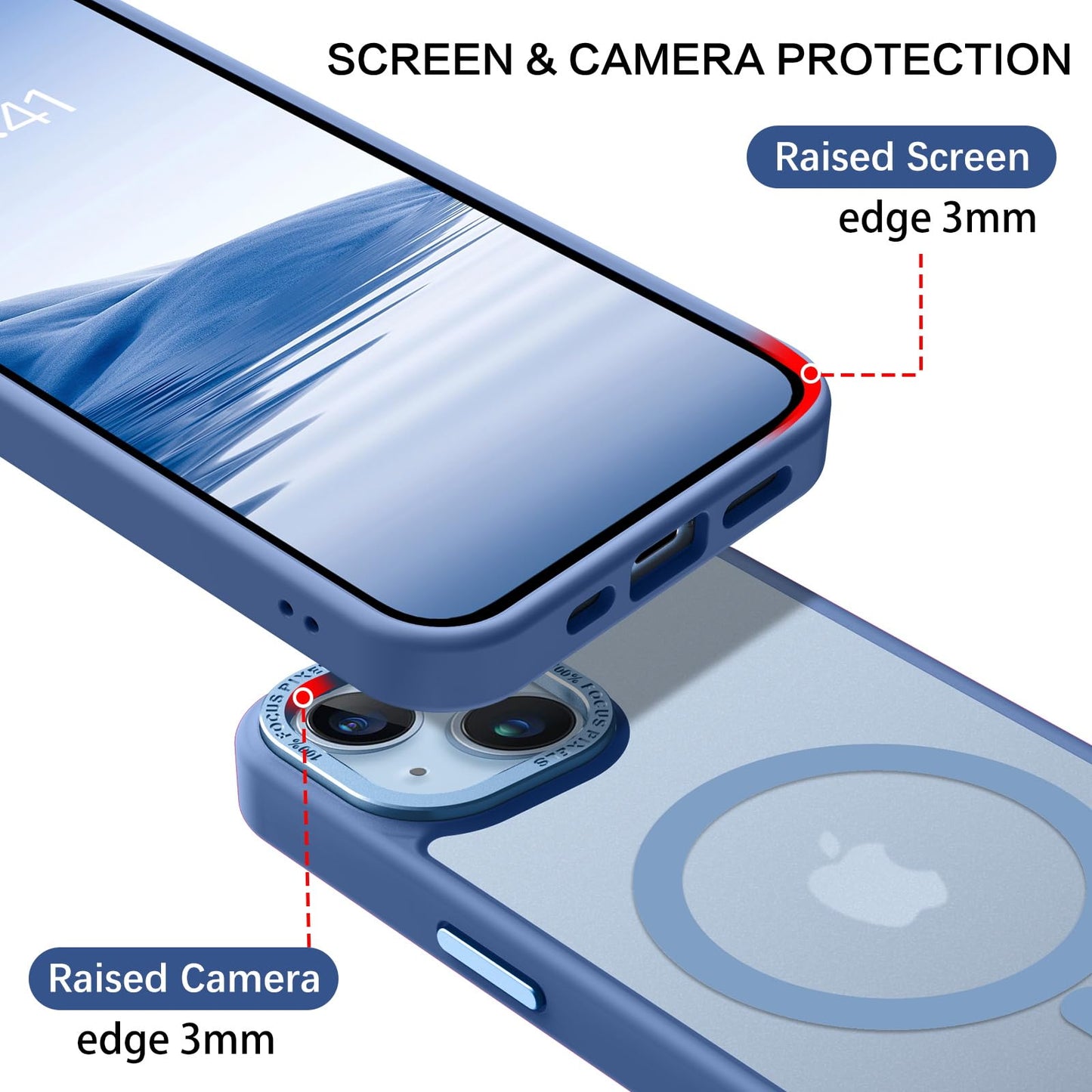 BENTOBEN Magnetic for iPhone 13 Case & iPhone 14 Case [Compatible with Magsafe] Translucent Matte Phone Case iPhone 13/14 Slim Fit Shockproof Women Men Protective Cover for iPhone 13/14 6.1", Hot Pink