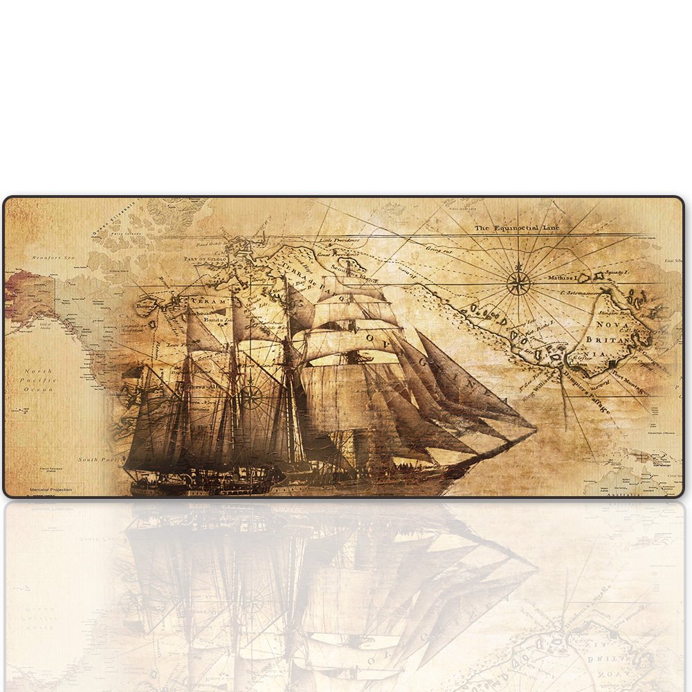 XXL Professional Large Mouse Pad & Computer Game Mouse Mat (35.4x15.7x0.1IN, Map) (90 * 40 Map)