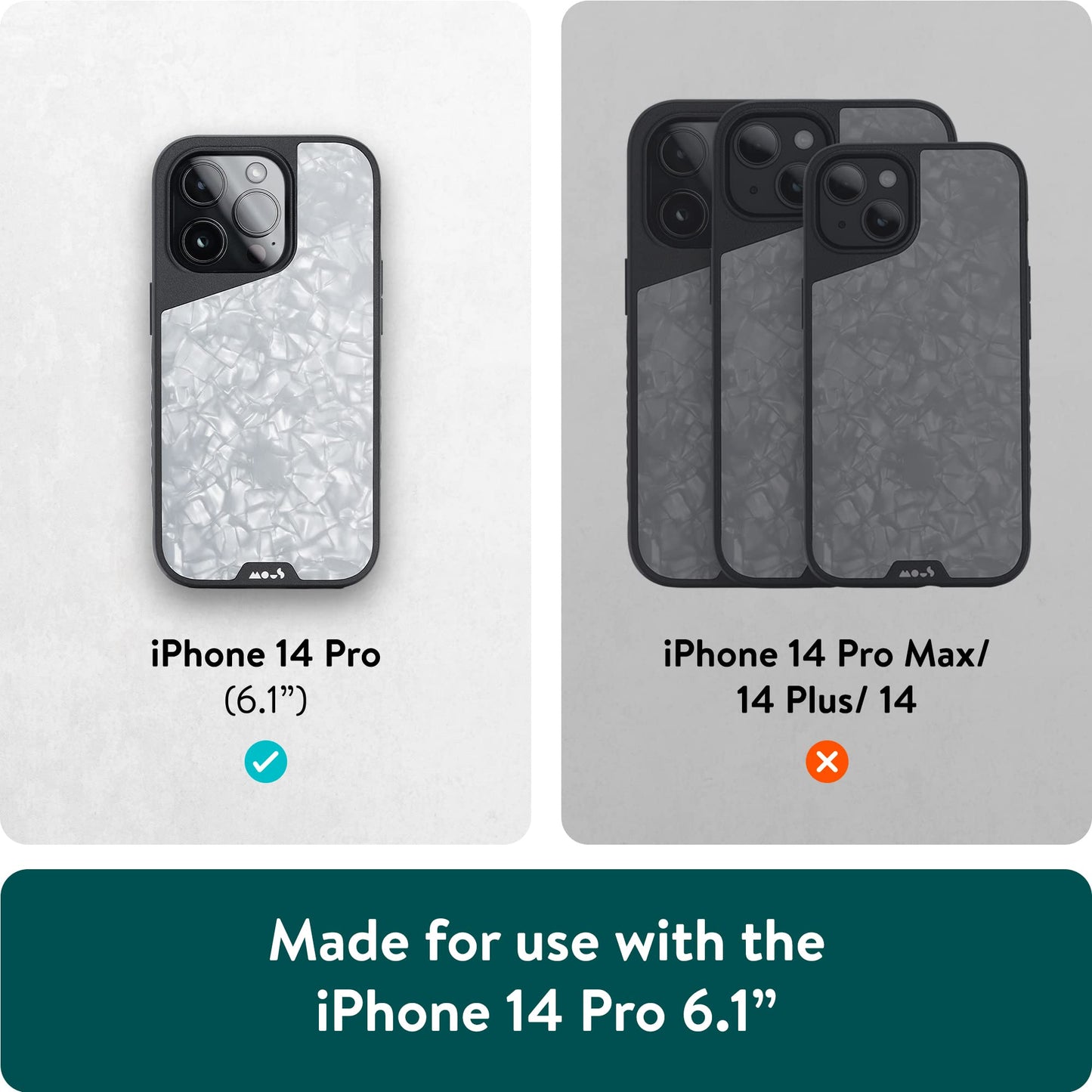 Mous - Case for iPhone 14 - Black Leather - Limitless 5.0 - Protective iPhone 14 Case MagSafe Compatible - Shockproof Phone Cover