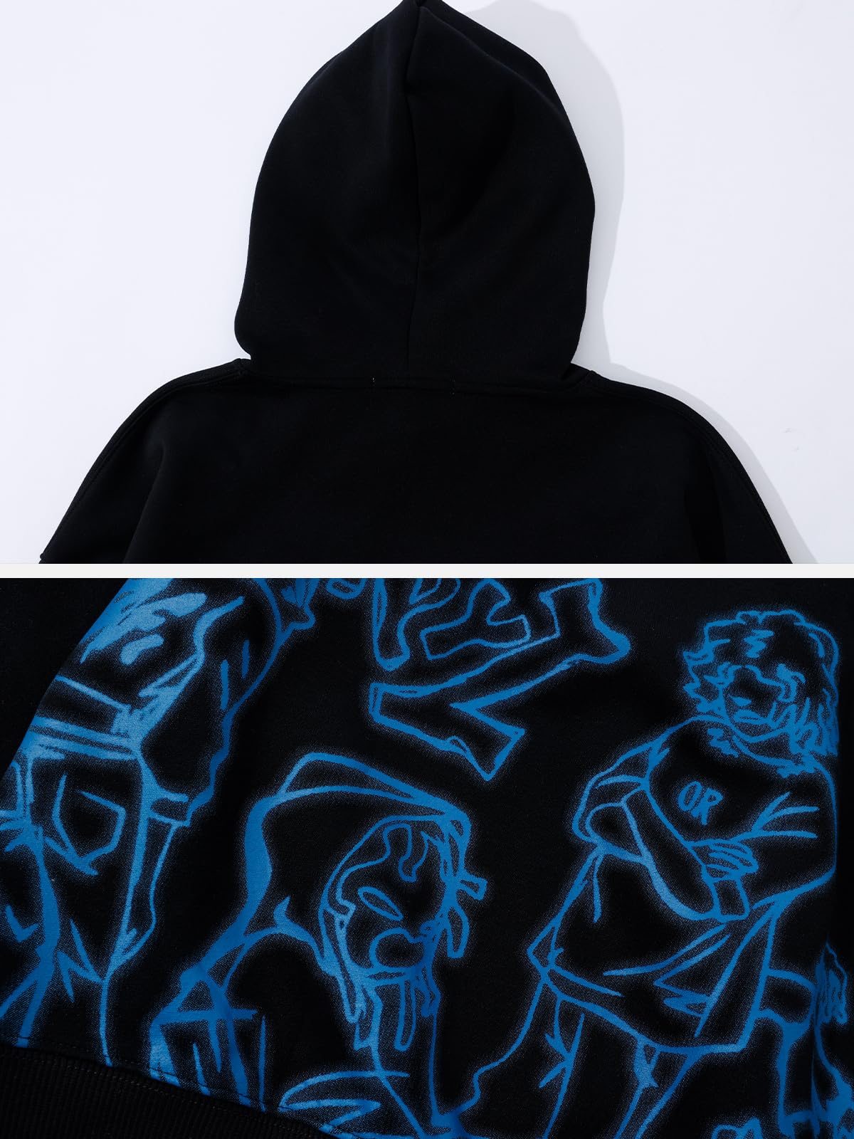 Aelfric Eden Mens Graphic Oversized Hoodie Cartoon Character Print Streetwear Casual hoodies y2k Hooded Sweatshirt