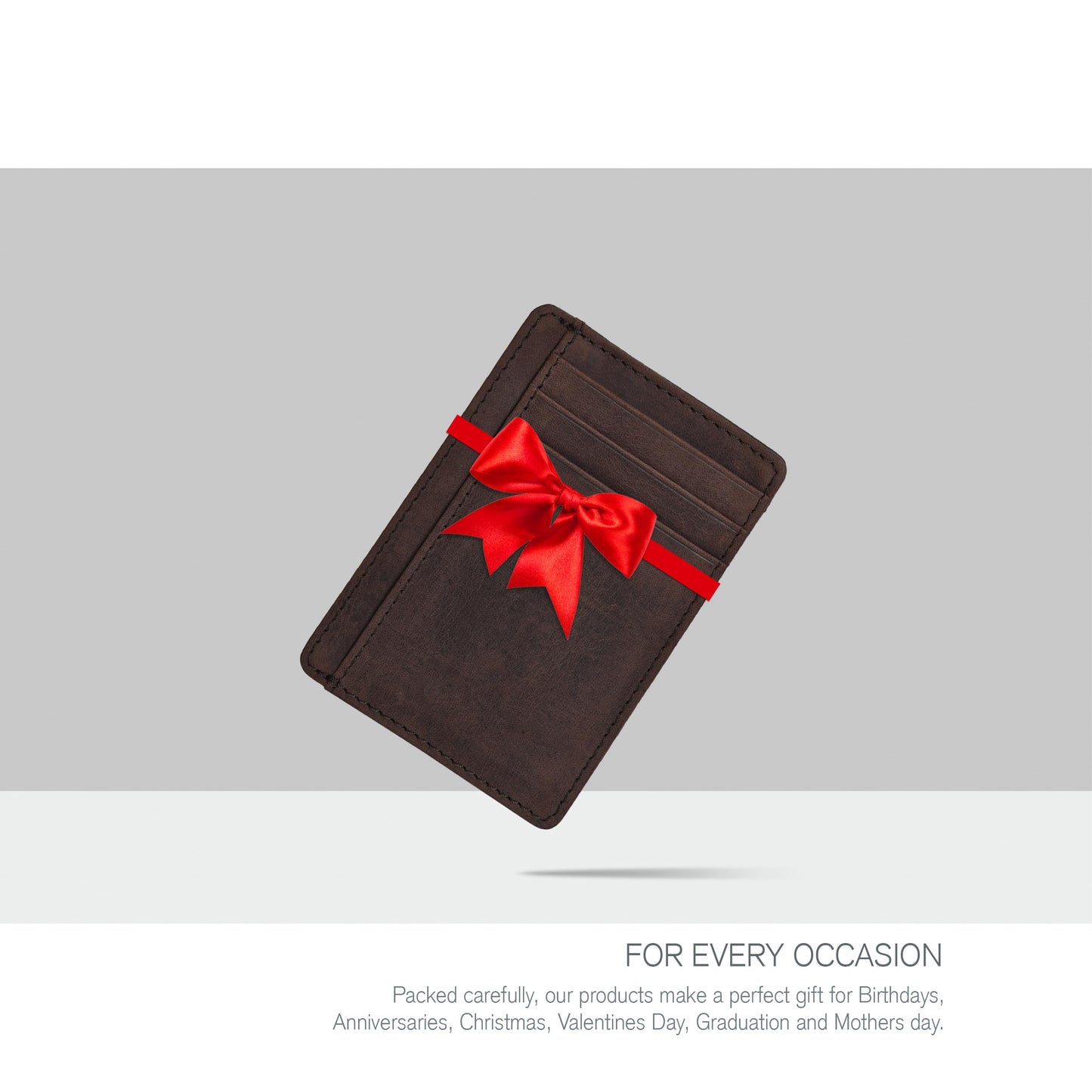 Leather Minimalist Wallet for Men & Women RFID Front Pocket Leather Card Holder Wallets