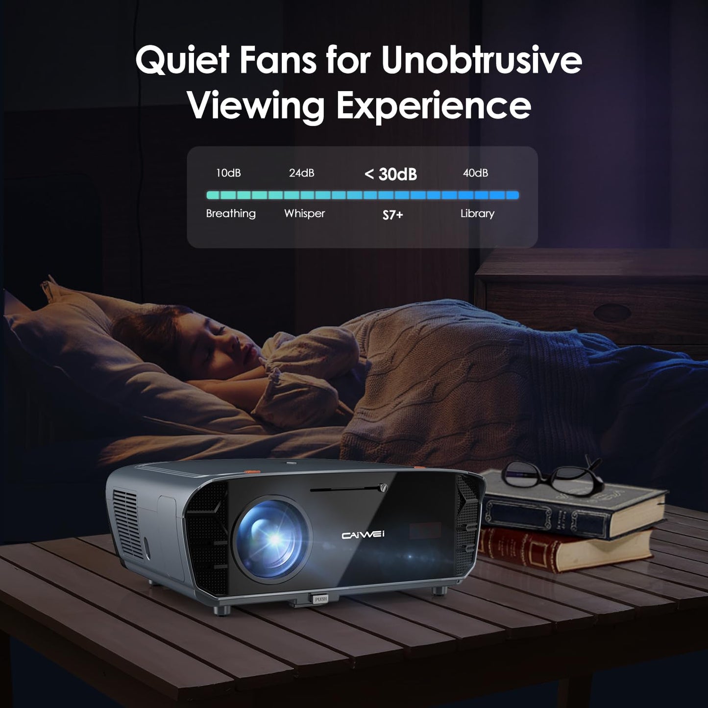 Smart 4K Projector 1400ANSI Daytime Viewing,High Brightness Movie Projetcor with WIFI6 Bluetooth NFC Casting for 300Inch Display 5G Home Theater Outdoor Projector with Netflix Disney+ Youtube Apps