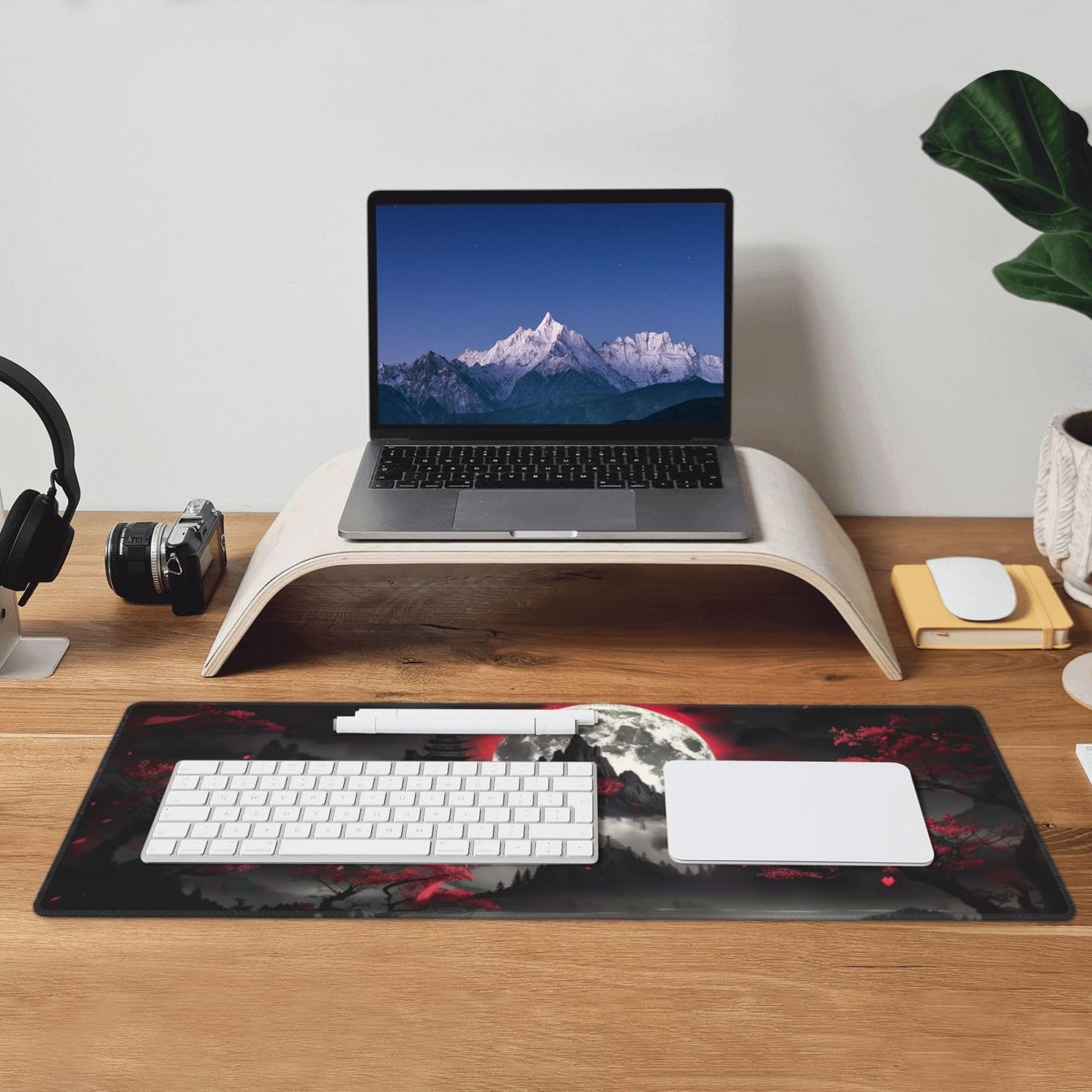 Japanese Mouse Pad, Large Japanese Desk Mat, XL Anime Gaming Keyboard Mat, Non-Slip Rubber Base, Big Extended Desk Protector for Home Office, 31.5”x11.8”