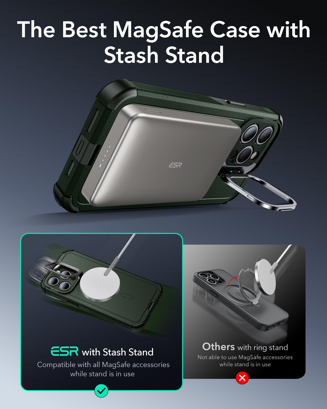 ESR Air Armor Case, Compatible with iPhone 13 Pro Max Case, Military-Grade Drop Protection, Shock-Absorbing Corners, Yellowing-Resistant Hard Back, Scratch Resistant, Clear