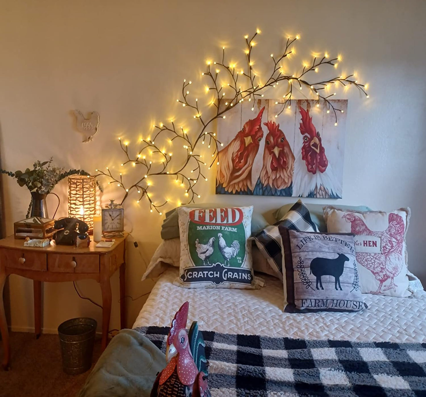 Enchanted Willow Vine Lights with Remote, Christmas Swags Decorations Indoor Room Decor, 18 Branches 144 LEDs Lighted Willow Vine Lights for Walls Bedroom Home Decor