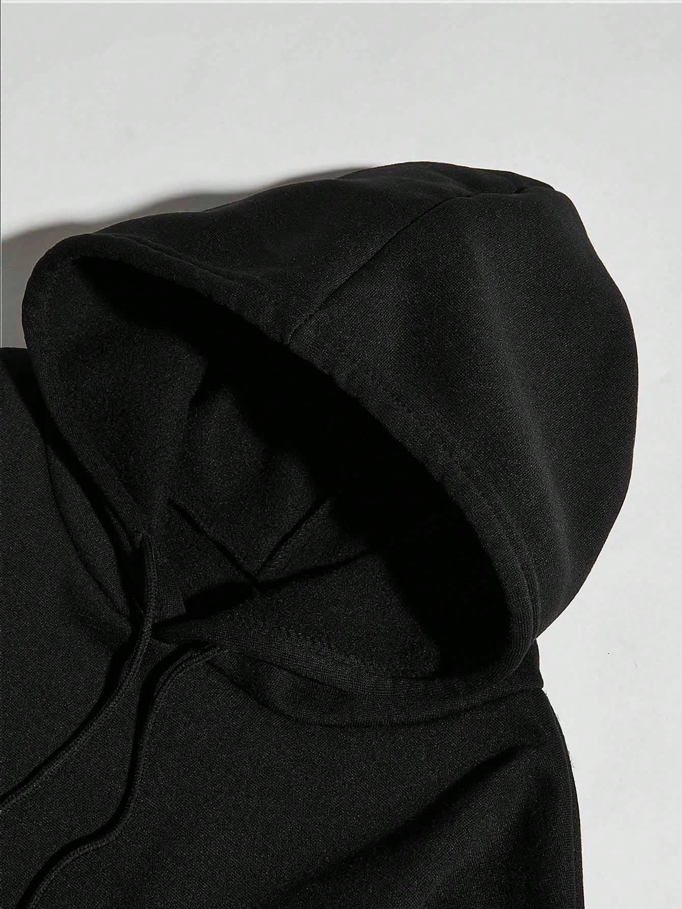 Floerns Men's Graphic Print Long Sleeve Drawstring Hoodie Pullover Sweatshirt