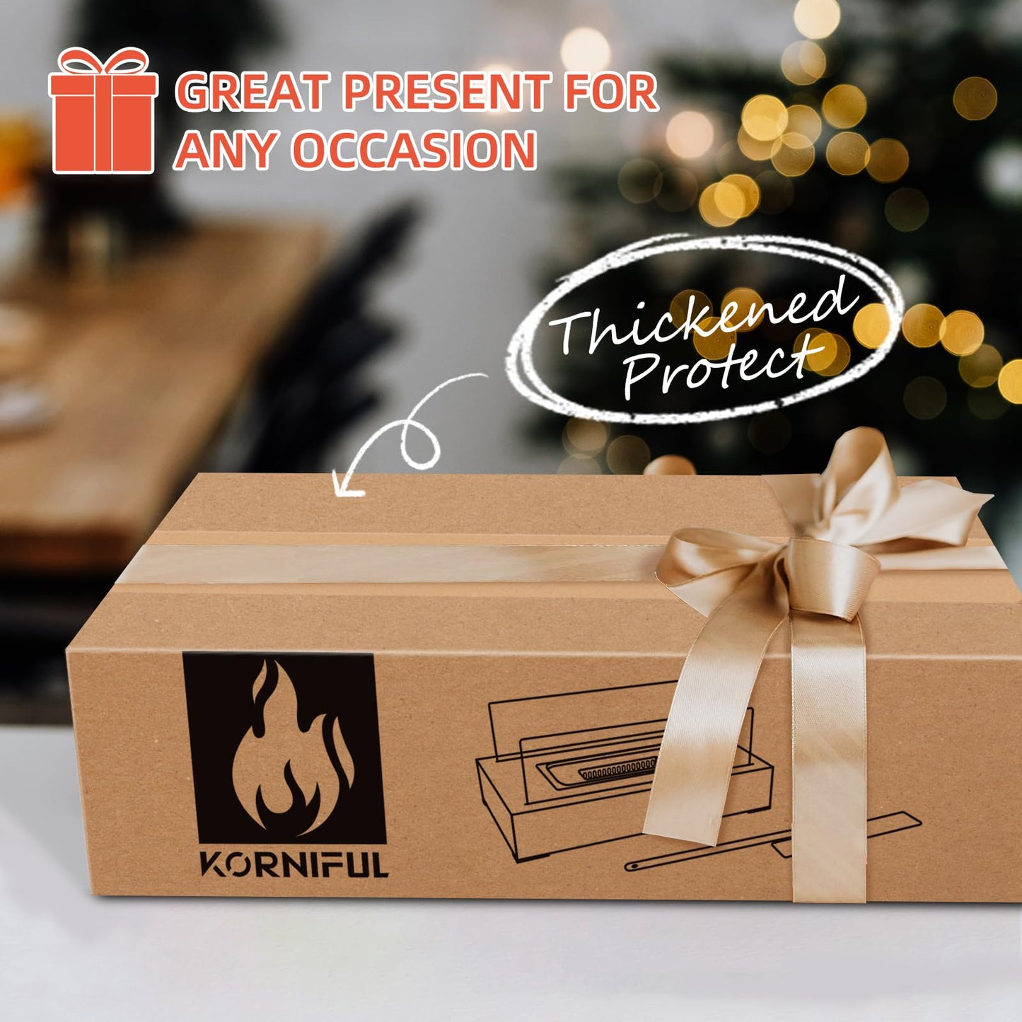 2024 New Tabletop Fire Pit,Woodgrain Portable Table Top Firepit Outdoor Indoor Table top Fireplace Smores Maker for Family Dinner Party Patio Balcony Backyard Housewarming Table Decor