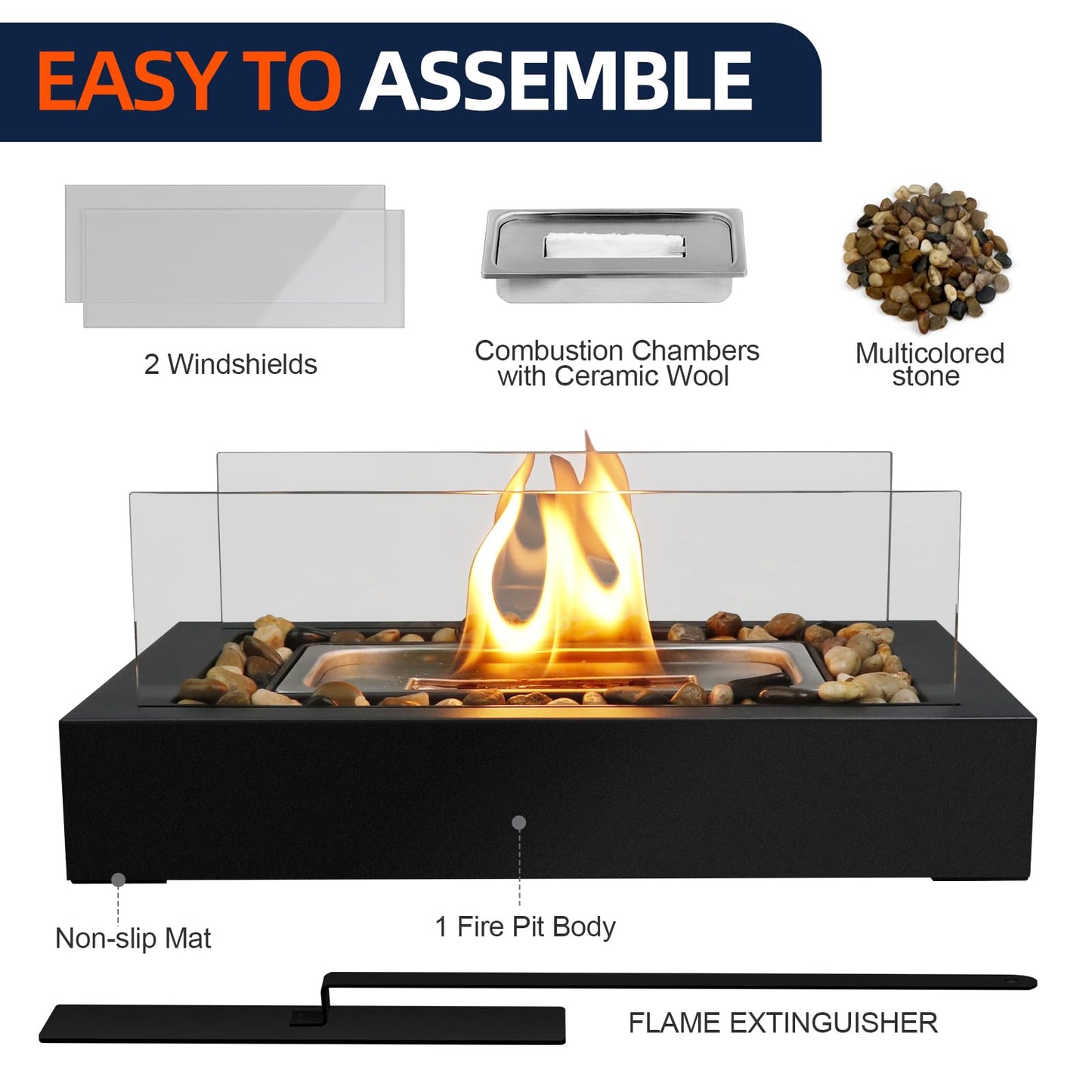 2024 New Tabletop Fire Pit,Woodgrain Portable Table Top Firepit Outdoor Indoor Table top Fireplace Smores Maker for Family Dinner Party Patio Balcony Backyard Housewarming Table Decor