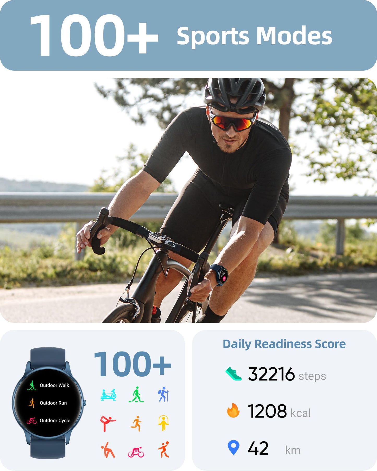 Parsonver Smart Watch for Men Women(Answer/Make Calls), HD Screen Fitness Tracker IP68 Waterproof 100+ Sport Modes, Heart Rate Sleep Monitor, Pedometer, Smartwatch for Android Phones/iPhone Compatible