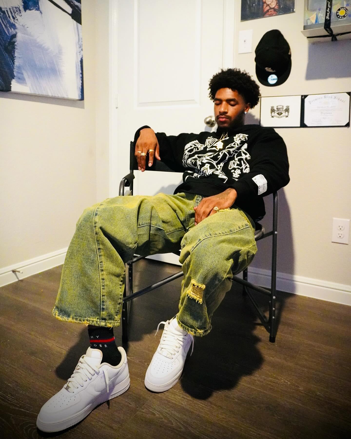 Aelfric Eden Mens Graphic Oversized Hoodie Cartoon Character Print Streetwear Casual hoodies y2k Hooded Sweatshirt