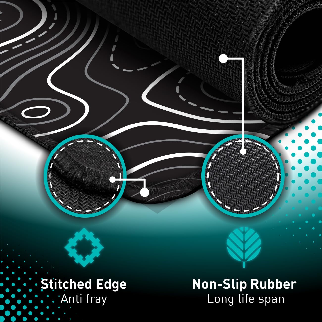 Excel Shortcut Keys Mouse Pad - Extended Large XL Cheat Sheet Gaming Mousepad | PC Office Spreadsheet Keyboard Mat | Non-Slip Stitched Edge