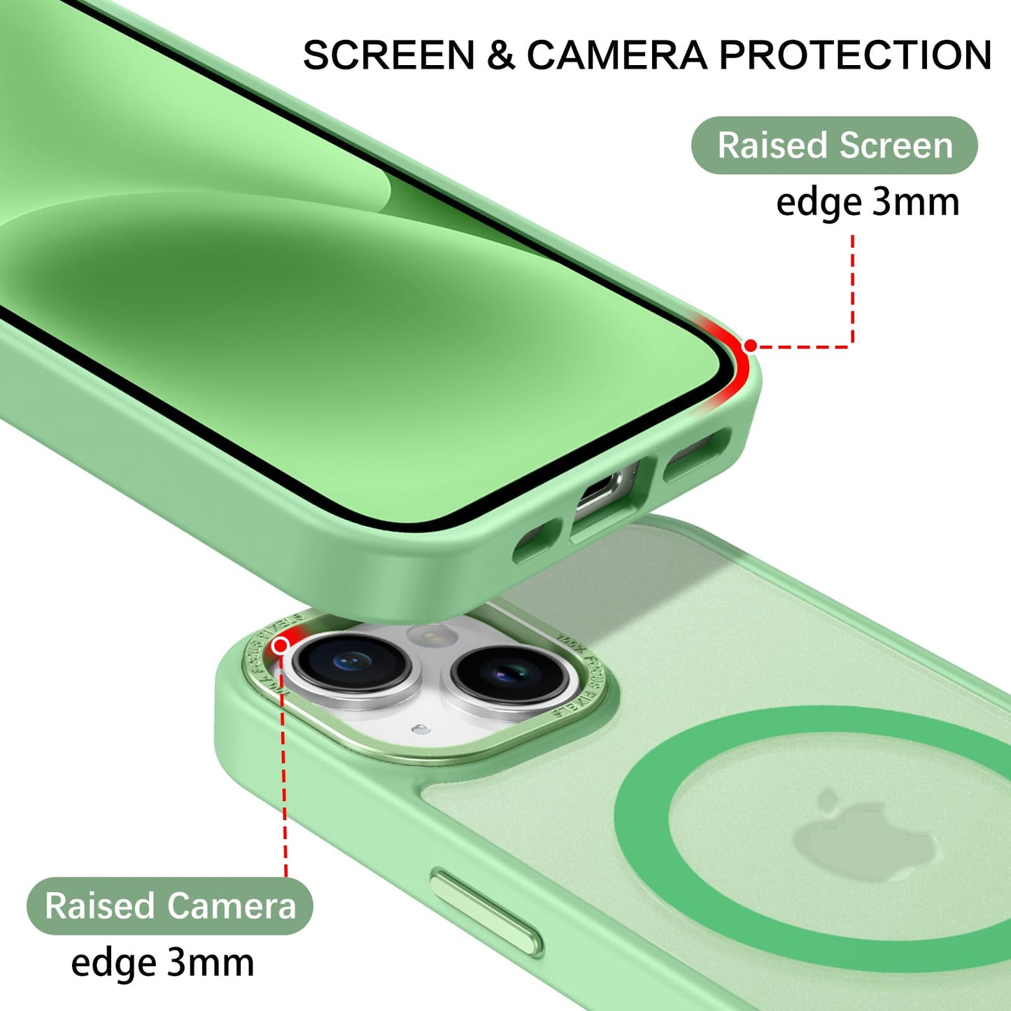 BENTOBEN Magnetic for iPhone 13 Case & iPhone 14 Case [Compatible with Magsafe] Translucent Matte Phone Case iPhone 13/14 Slim Fit Shockproof Women Men Protective Cover for iPhone 13/14 6.1", Hot Pink