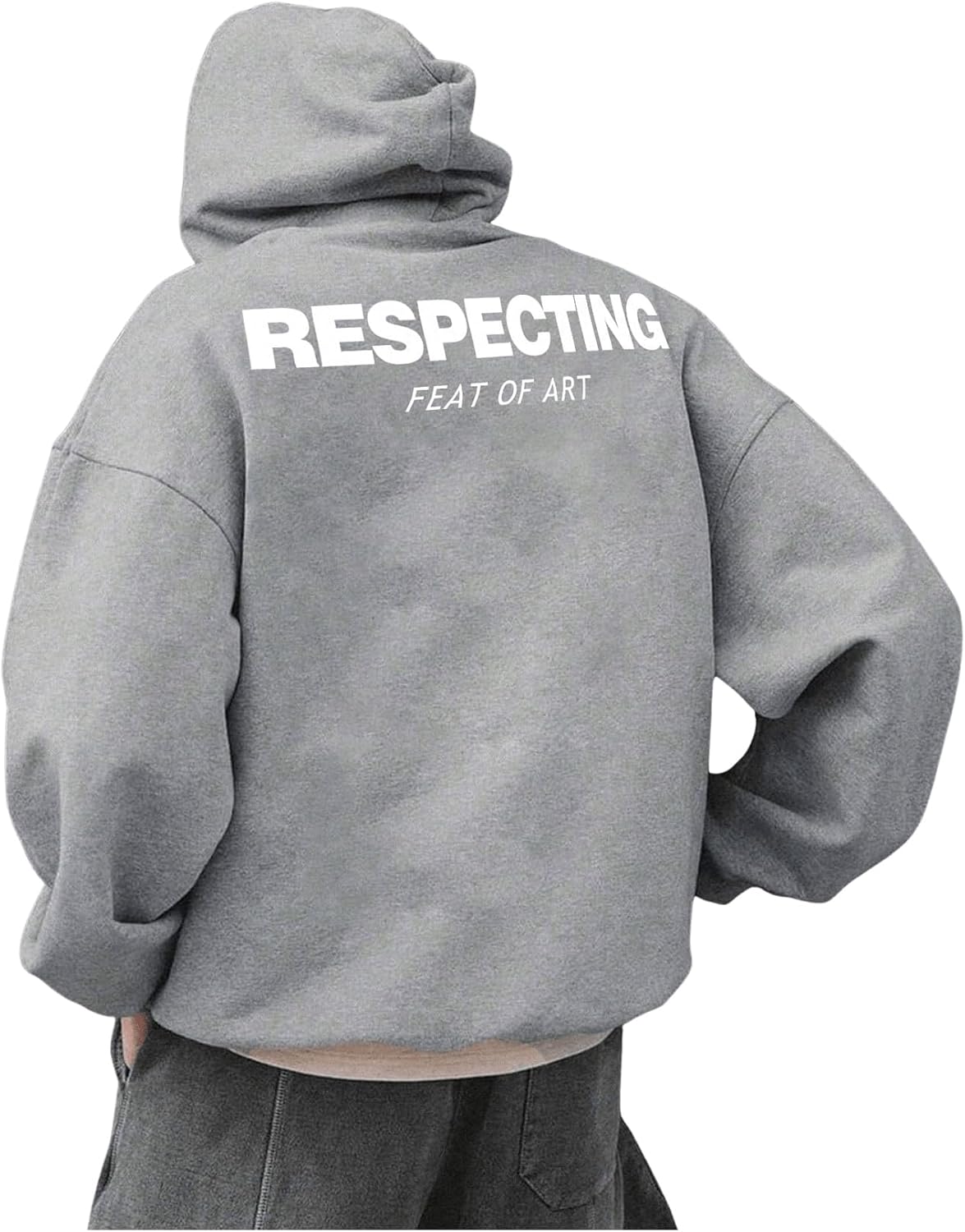 Floerns Men's Graphic Print Long Sleeve Drawstring Hoodie Pullover Sweatshirt