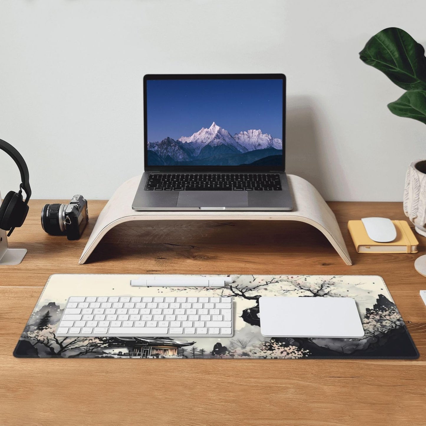 Japanese Mouse Pad, Large Japanese Desk Mat, XL Anime Gaming Keyboard Mat, Non-Slip Rubber Base, Big Extended Desk Protector for Home Office, 31.5”x11.8”