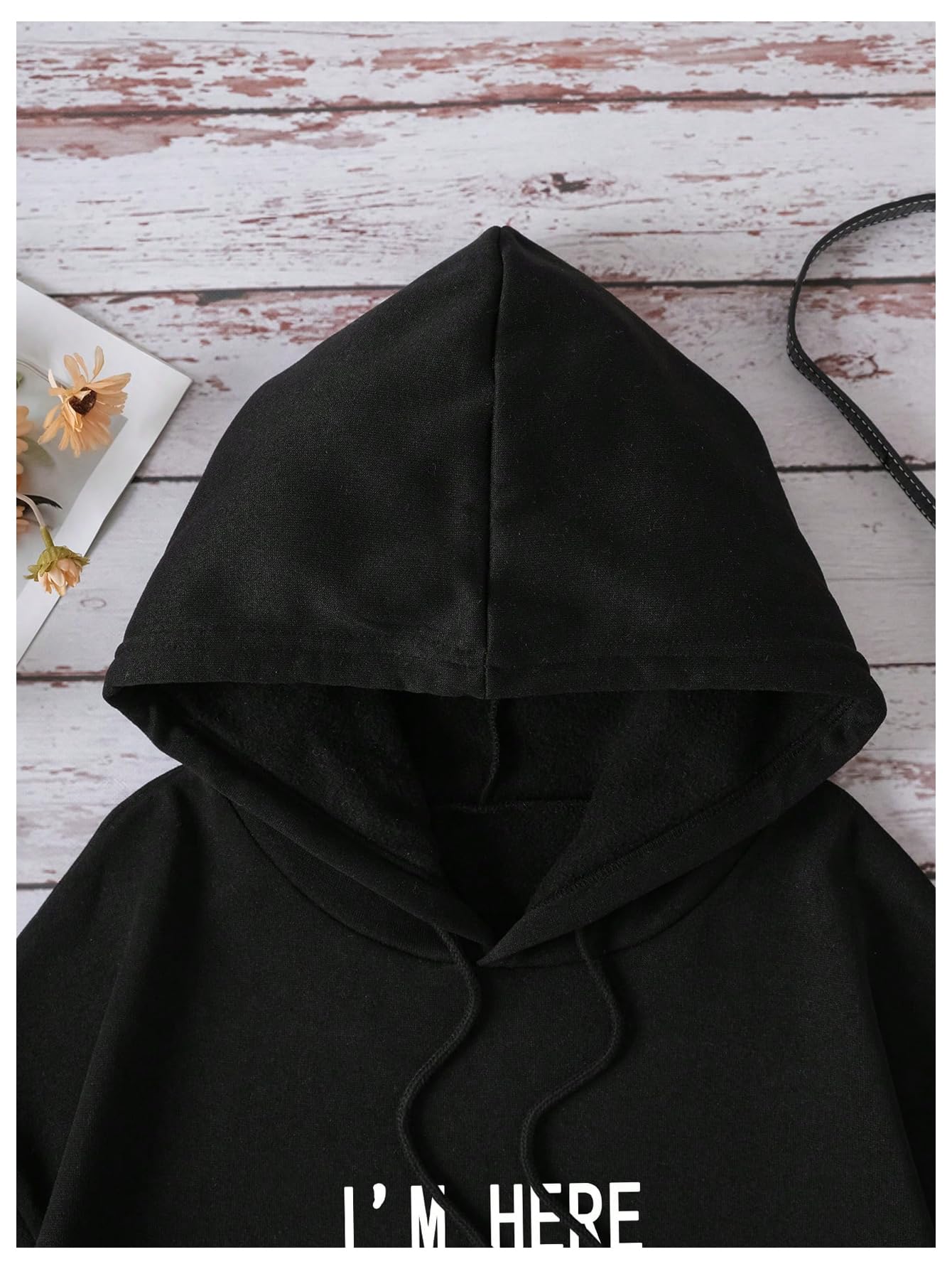 GORGLITTER Women's Graphic Print Hoodies Sweatshirt Long Sleeve Round Neck Drop Shoulder Pullover Top