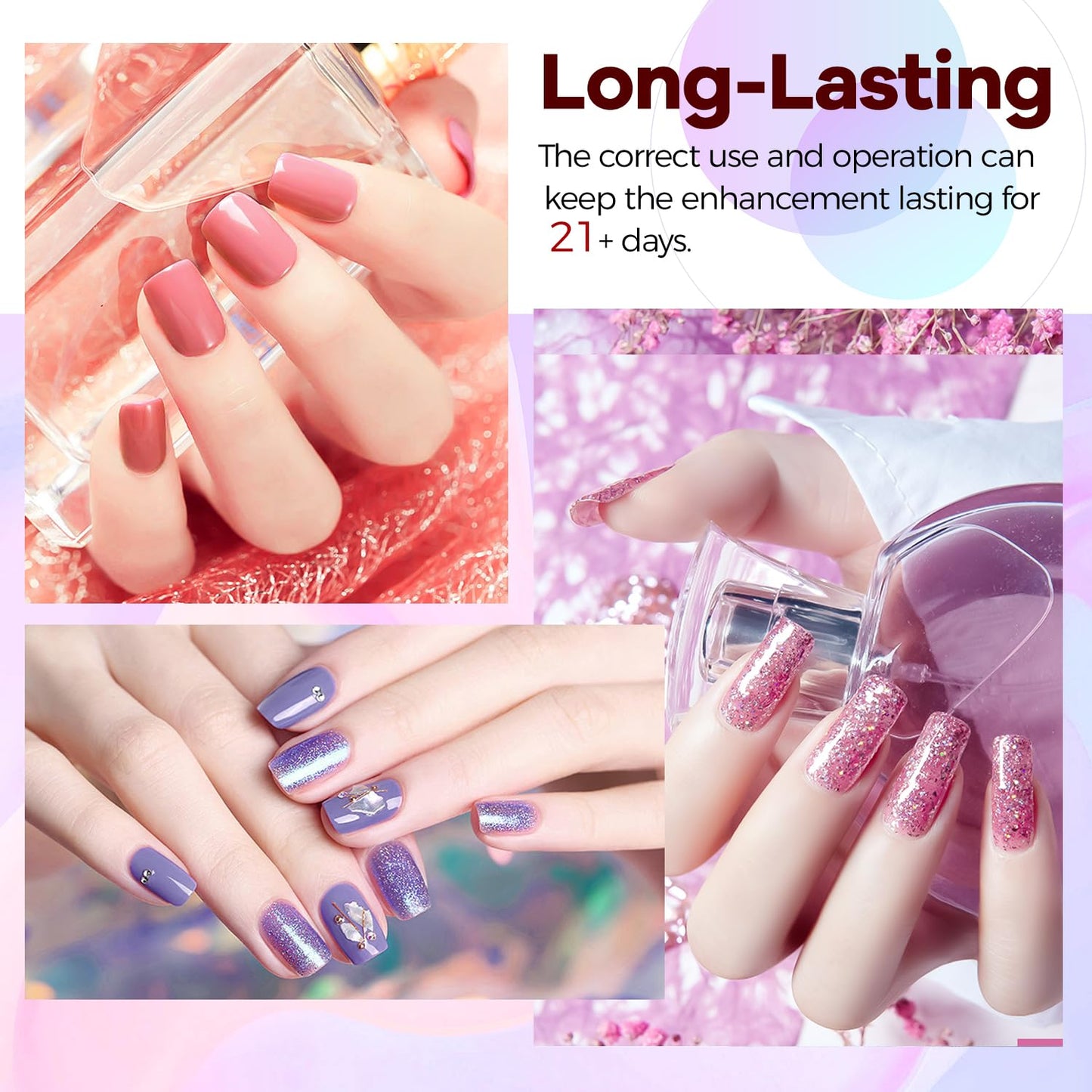 JODSONE 23 PCS Gel Nail Polish Kit with U V Light Popular Color with Durable Base Coat Matte Glossy Top Coat