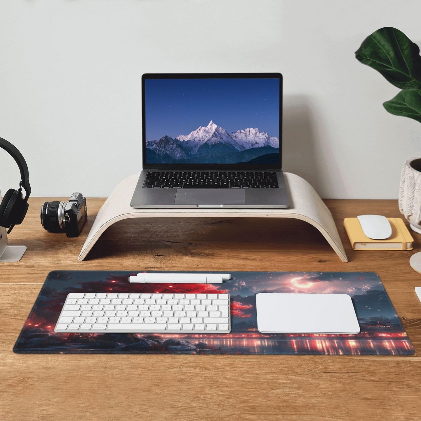 Japanese Mouse Pad, Large Japanese Desk Mat, XL Anime Gaming Keyboard Mat, Non-Slip Rubber Base, Big Extended Desk Protector for Home Office, 31.5”x11.8”