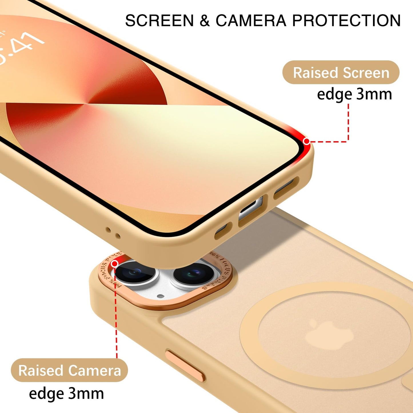 BENTOBEN Magnetic for iPhone 13 Case & iPhone 14 Case [Compatible with Magsafe] Translucent Matte Phone Case iPhone 13/14 Slim Fit Shockproof Women Men Protective Cover for iPhone 13/14 6.1", Hot Pink