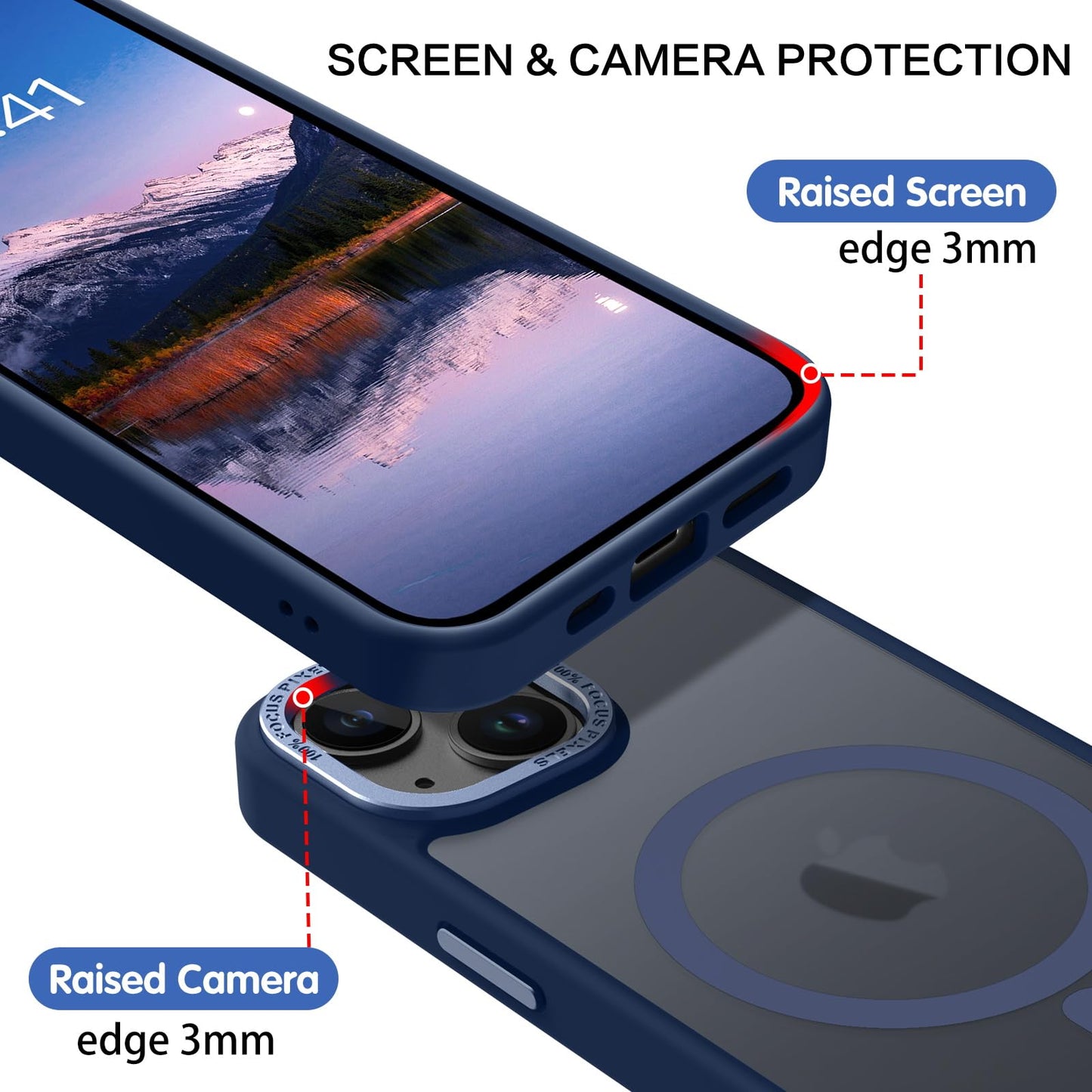 BENTOBEN Magnetic for iPhone 13 Case & iPhone 14 Case [Compatible with Magsafe] Translucent Matte Phone Case iPhone 13/14 Slim Fit Shockproof Women Men Protective Cover for iPhone 13/14 6.1", Hot Pink
