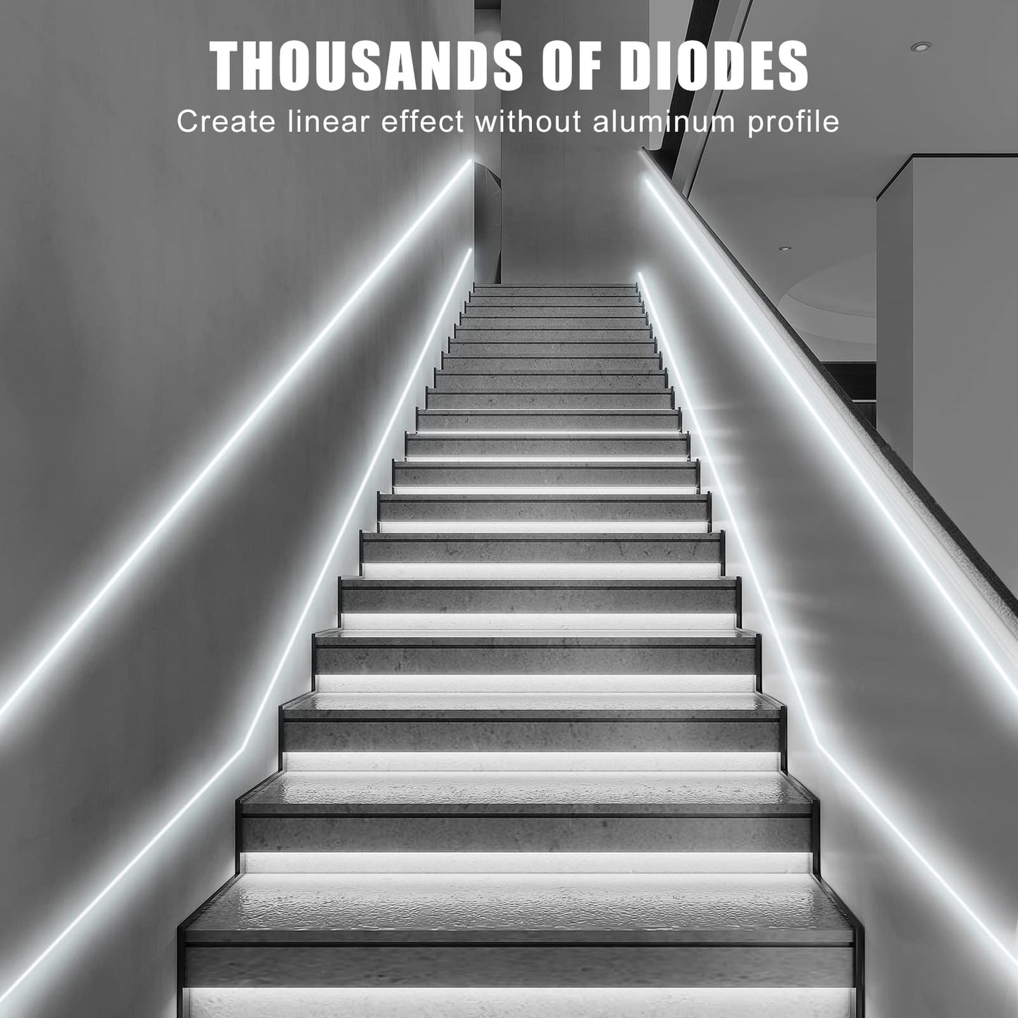 White COB Led Strip Lights Max with RF Remote, 16.4ft 3000K Dimmable Ultra Bright Warm White COB Light Strip, Adhesive Indoor COB Led Lights for Living Room, Shelf, Cabinet