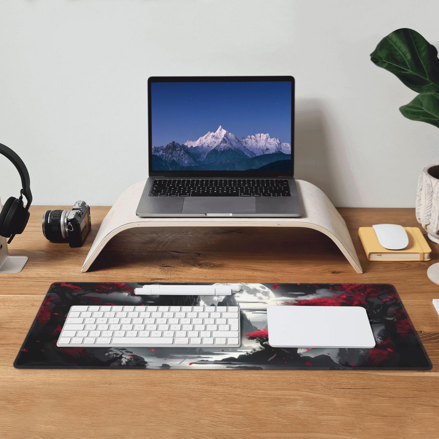 Japanese Mouse Pad, Large Japanese Desk Mat, XL Anime Gaming Keyboard Mat, Non-Slip Rubber Base, Big Extended Desk Protector for Home Office, 31.5”x11.8”