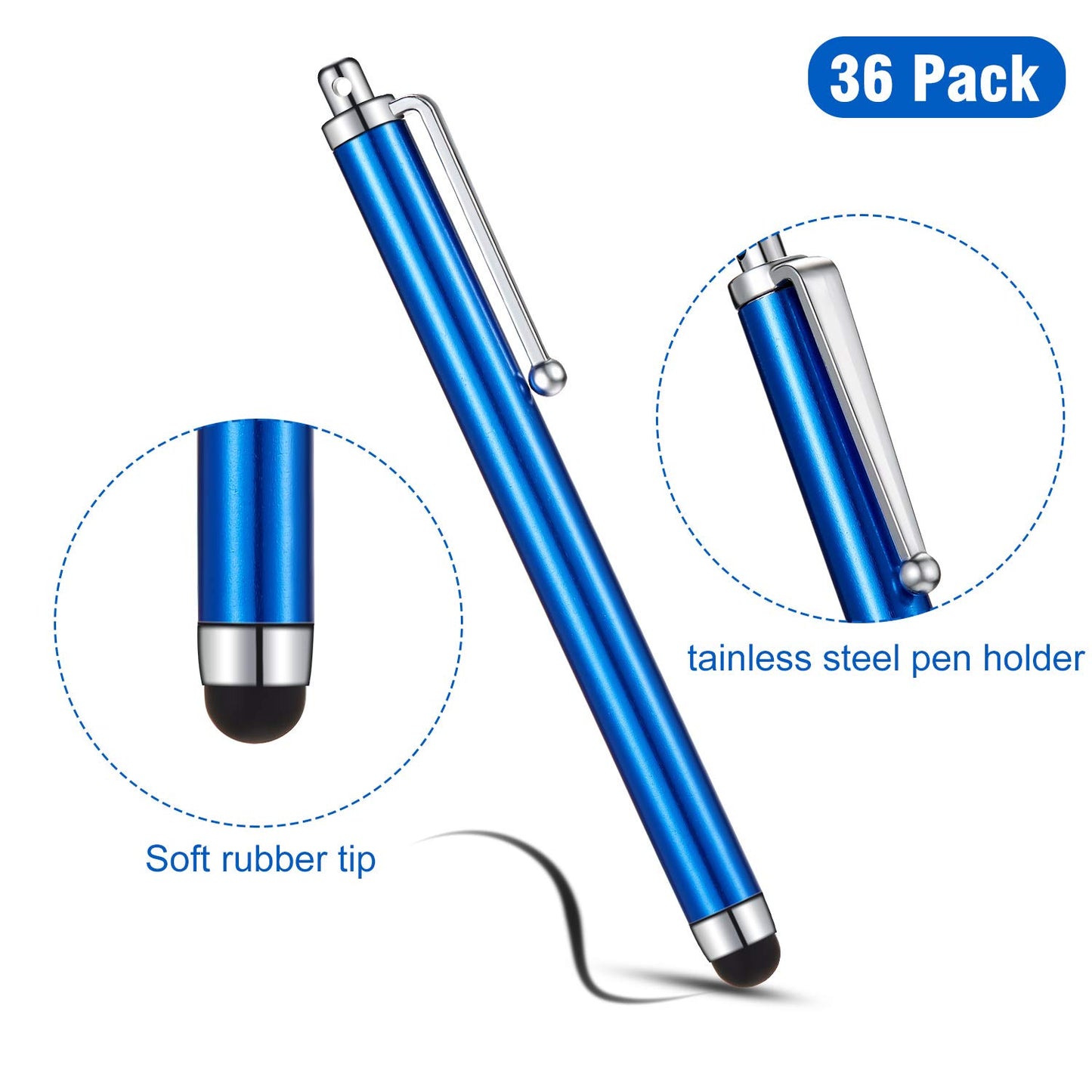 Outus Stylus Pen Set of 36 for Universal Capacitive Touch Screens Devices, Stylus Pens for Touch Screens Devices, Compatible with Tablet (Black)