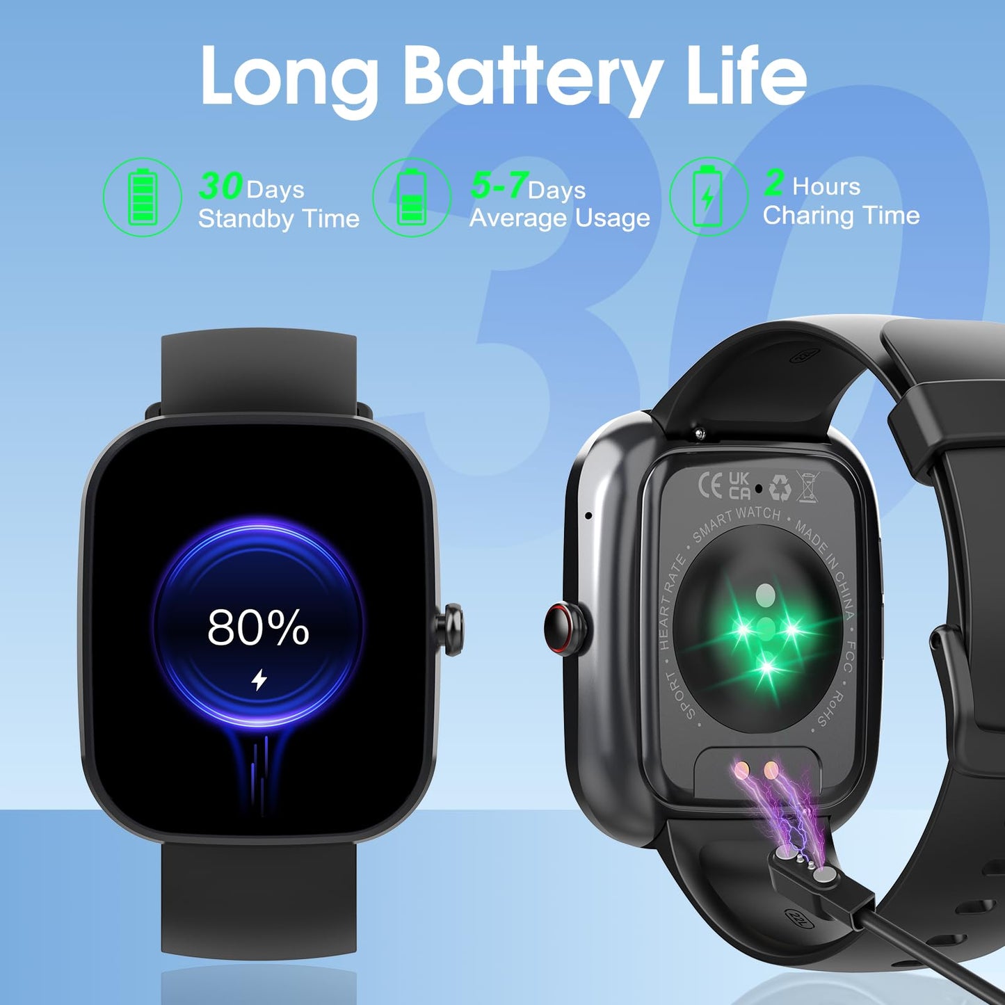 Smart Watch, 1.91" HD Screen Smartwatch for Men Women(Answer/Make Call), Fitness Watch with Heart Rate/Sleep Monitor/Steps Monitor, 110+ Sports Modes, IP68 Waterproof Activity Trackers for Android iOS