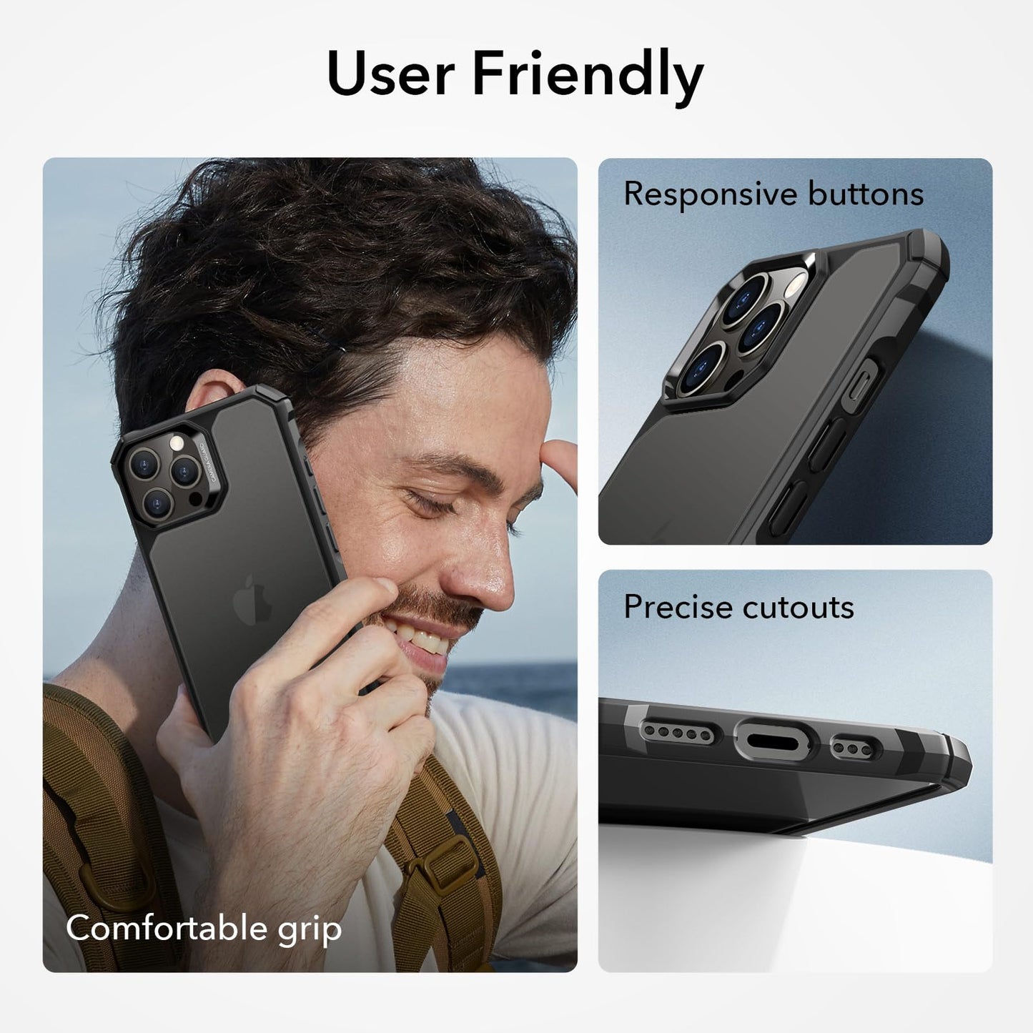 ESR Air Armor Case, Compatible with iPhone 13 Pro Max Case, Military-Grade Drop Protection, Shock-Absorbing Corners, Yellowing-Resistant Hard Back, Scratch Resistant, Clear