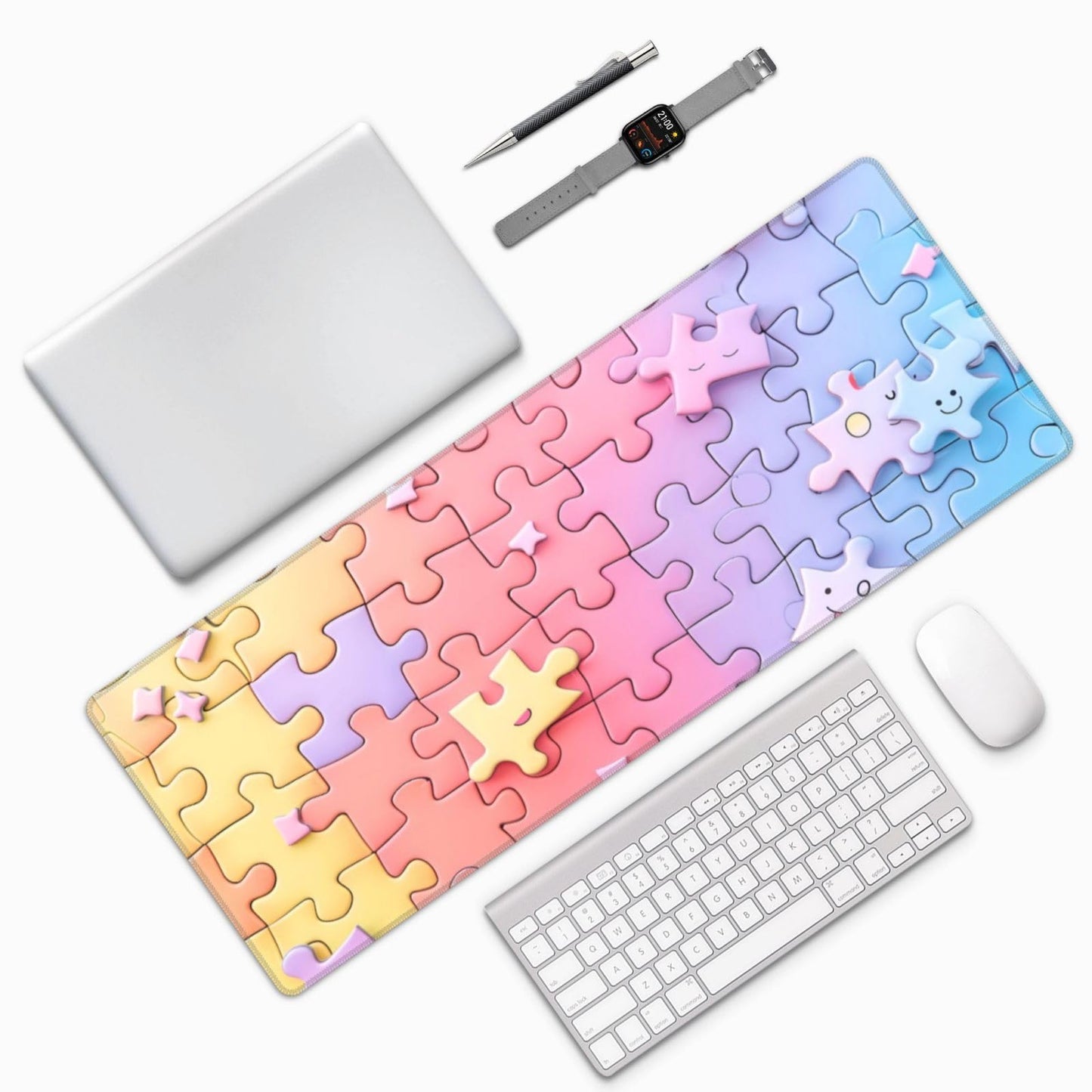 Japanese Mouse Pad, Large Japanese Desk Mat, XL Anime Gaming Keyboard Mat, Non-Slip Rubber Base, Big Extended Desk Protector for Home Office, 31.5”x11.8”