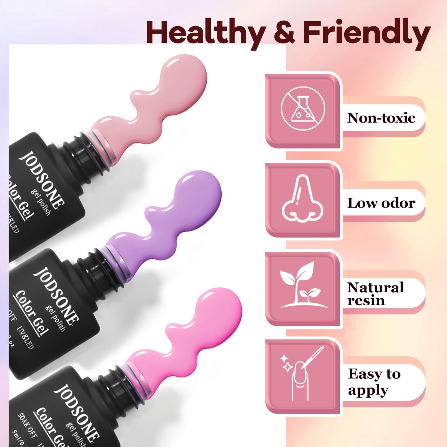 JODSONE 23 PCS Gel Nail Polish Kit with U V Light Popular Color with Durable Base Coat Matte Glossy Top Coat