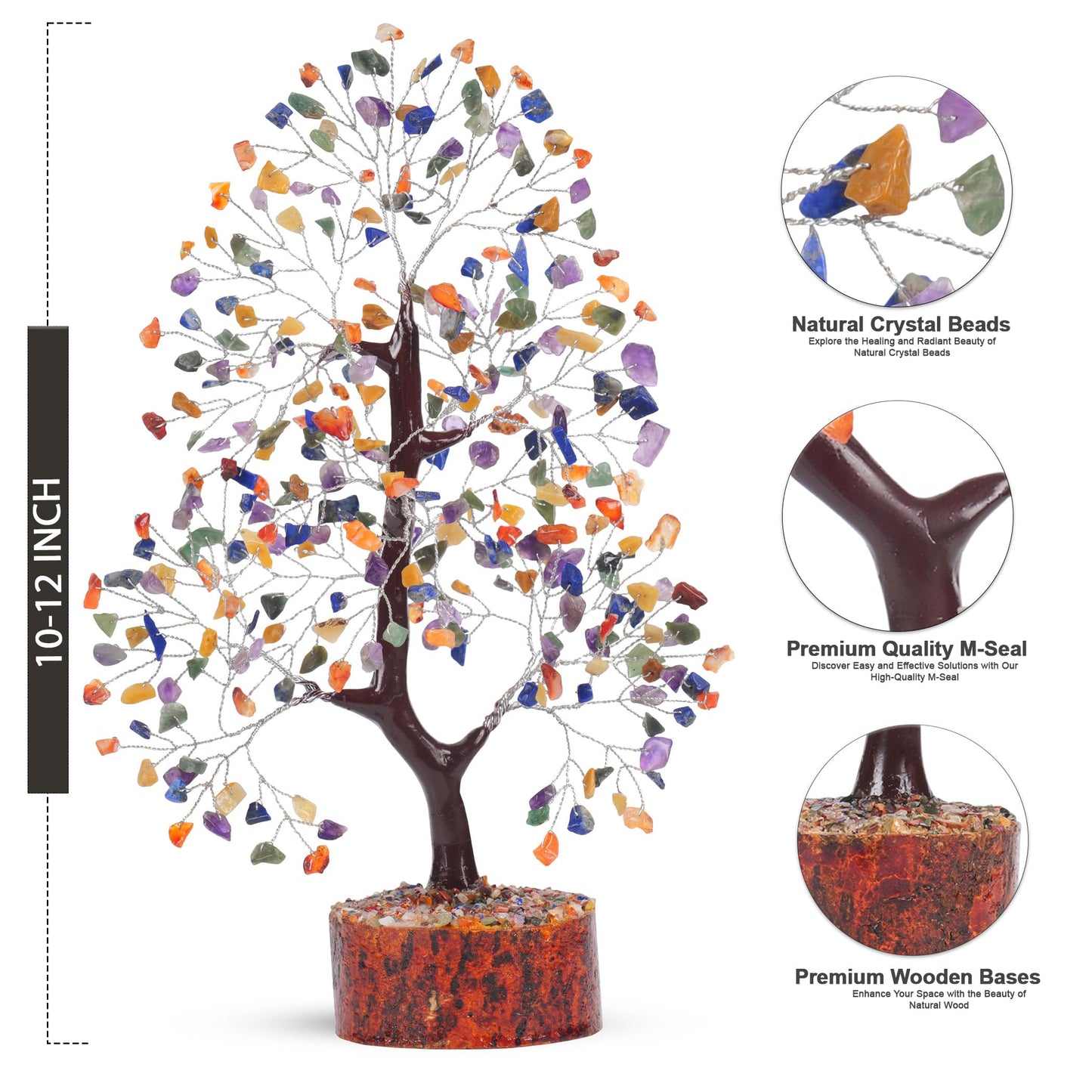 7 Chakra Tree, Crystals and Healing Stones, Chakra Tree of Life Crystal Tree for Positive Energy, Birthday Gifts for Women, Home Office Decor, House Warming Gifts New Home, Spiritual Gifts